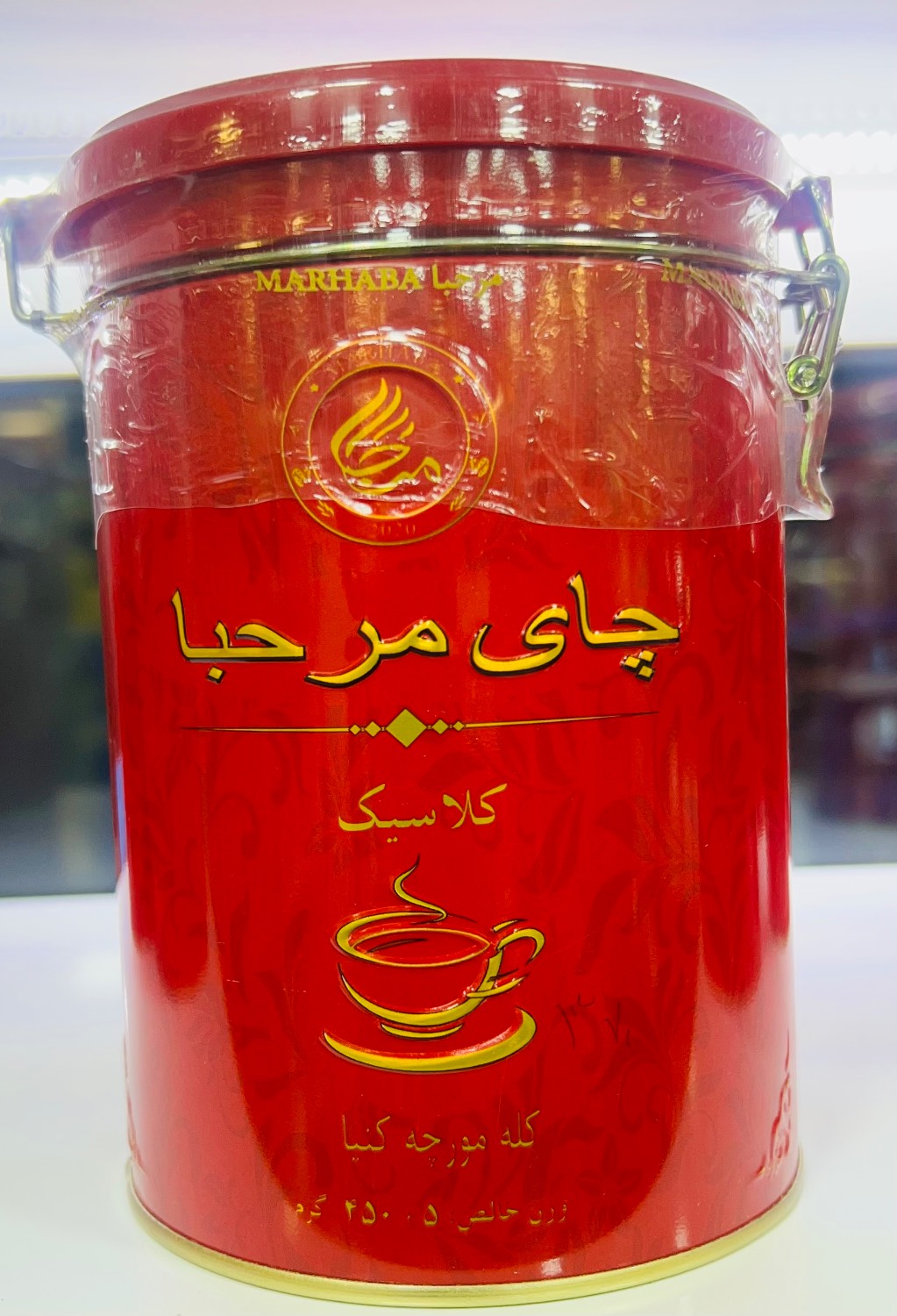 چای کله مورچه مرحبا کلاسیک قوطی فلزی مخصوص سوغات 450 گرمی