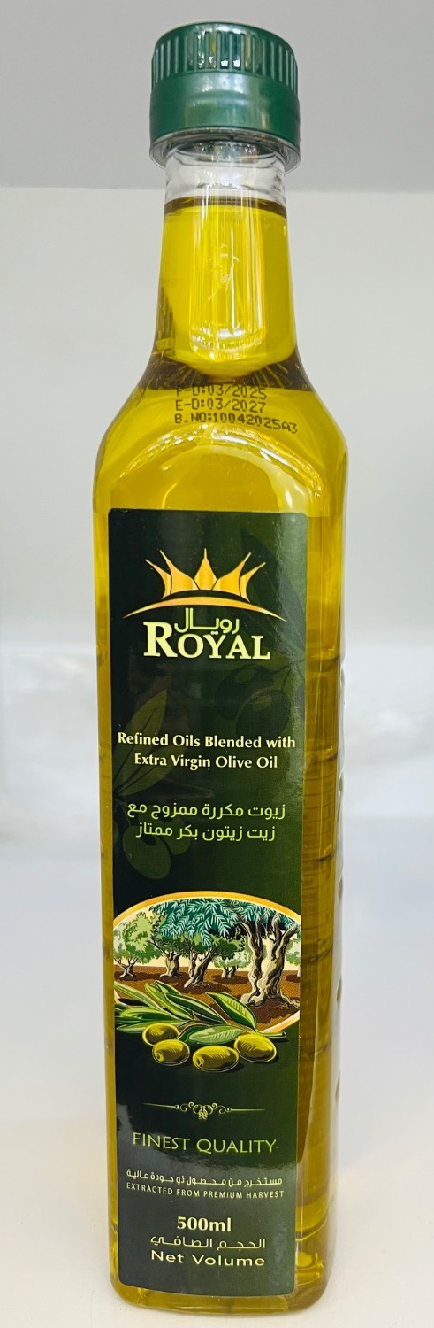 روغن زیتون تصفیه شده و فرابکر نیم لیتری رویال