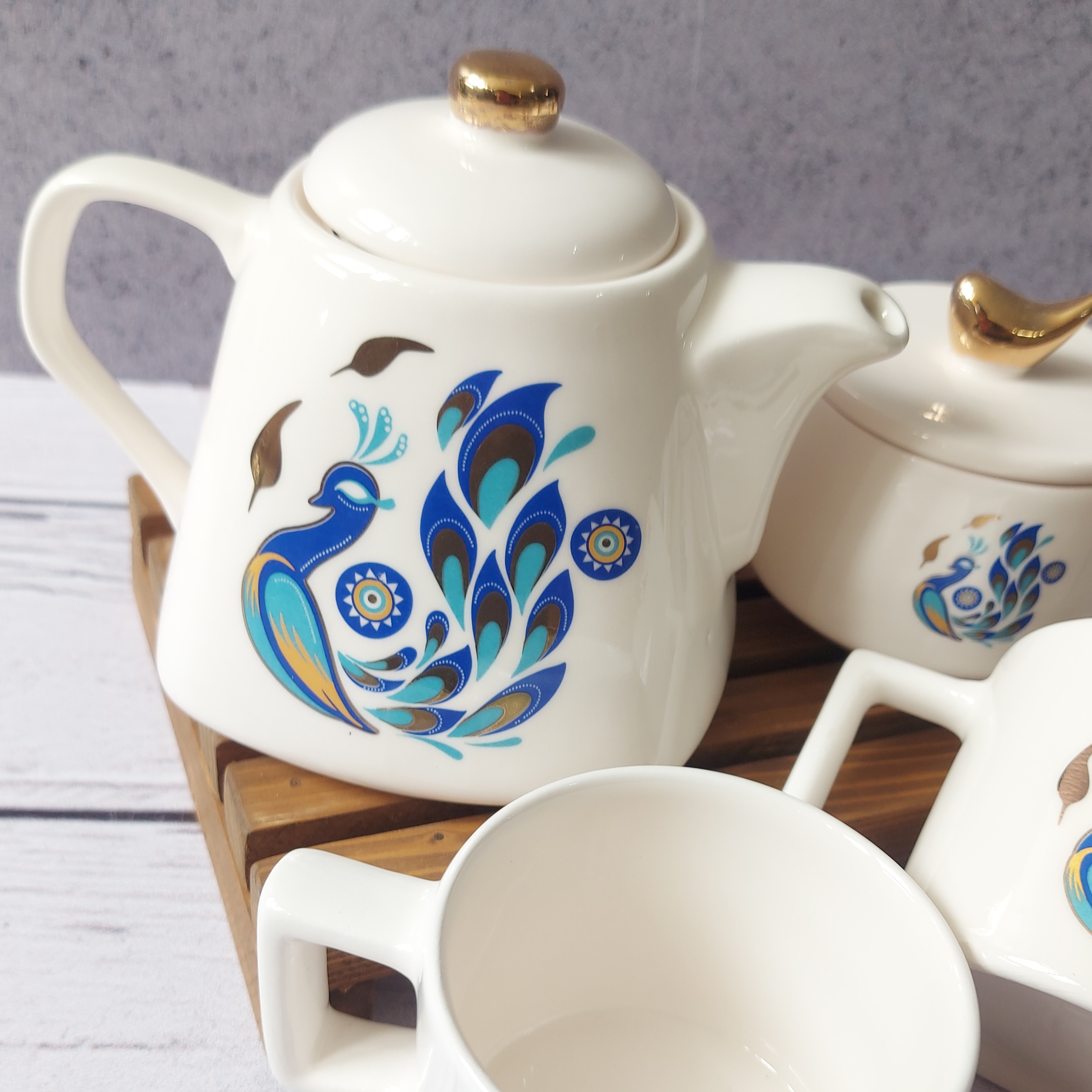 ست چایخوری طرح طاووس