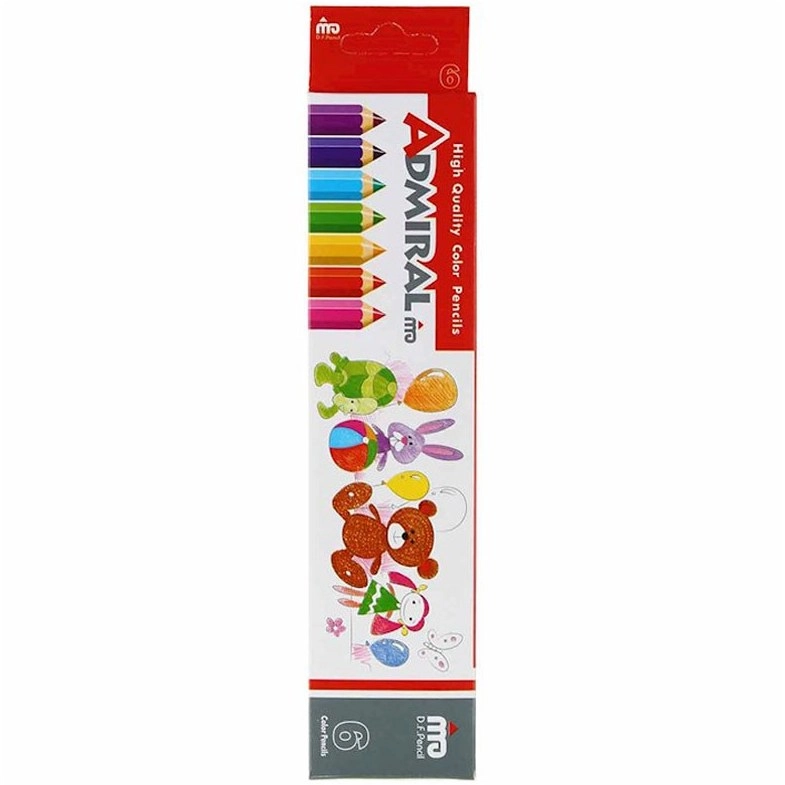 مدادرنگی 6 رنگ جعبه مقوایی ادمیرال ADMIRAL (بسته 6 تایی)