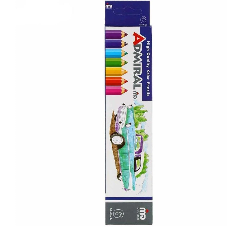 مدادرنگی 6 رنگ جعبه مقوایی ادمیرال ADMIRAL (بسته 6 تایی)