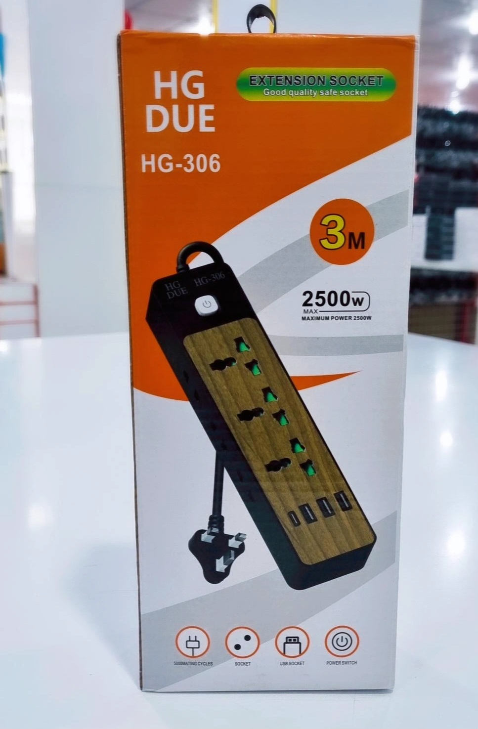 چند راهی (سوکت)برق HG DUE مدل HG 306