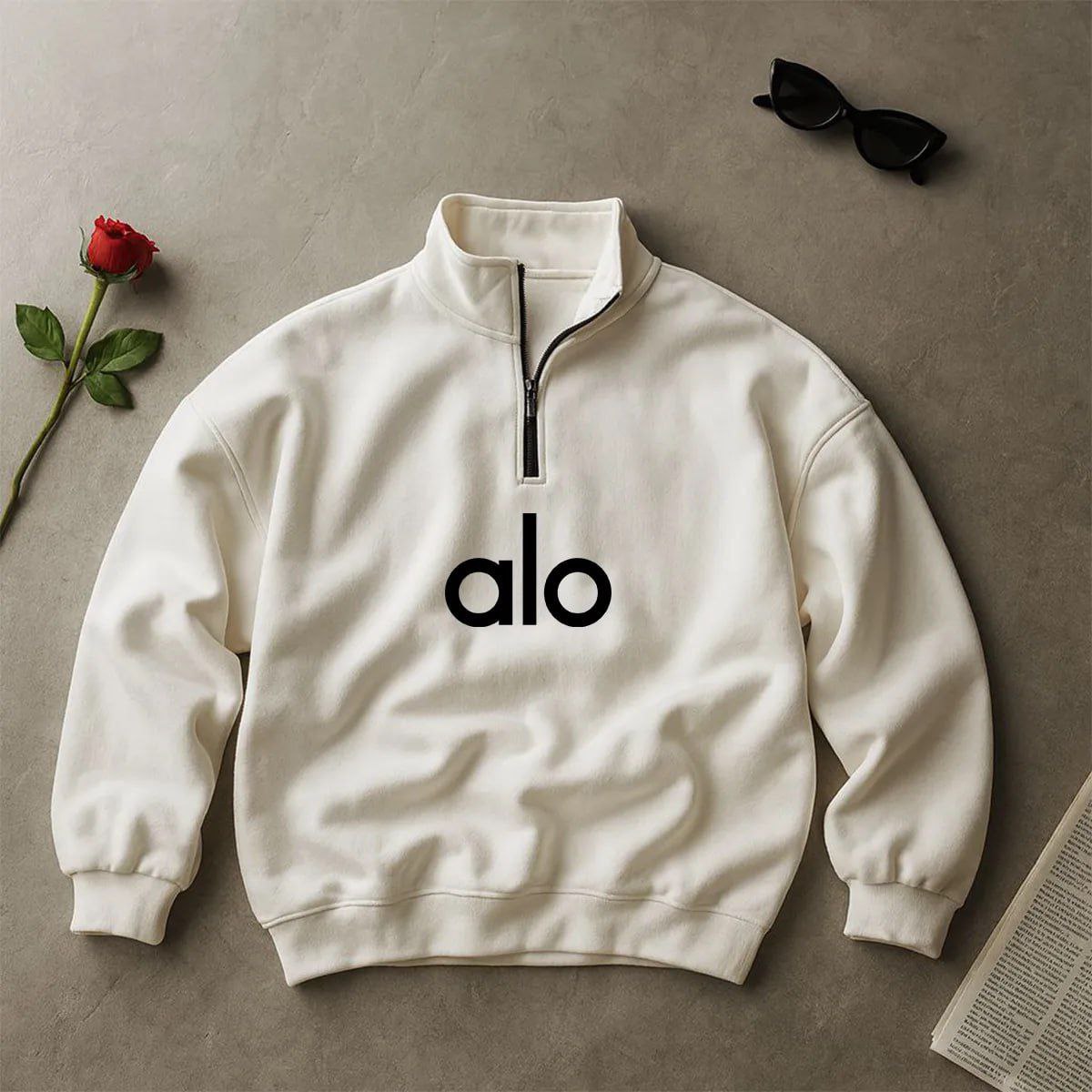 دورس زنانه نیم زیپ آلو جنس دورس کرکی فری سایز 36 تا 44 - کد 3139