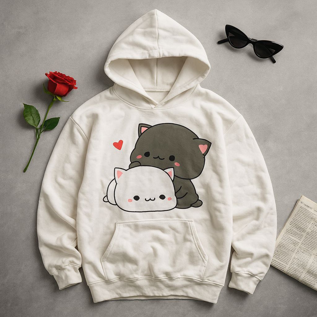 هودی گربه زنانه جنس دورس کرکی فری سایز 36 تا 44 - کد 6320