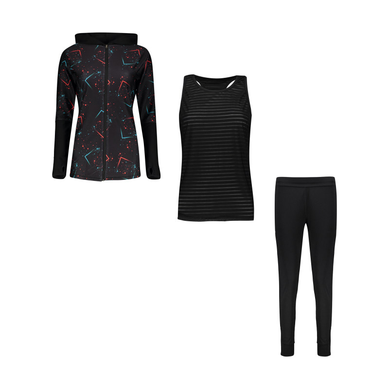 ست ورزشی سه تیکه‌ طرح‌دار کد 542