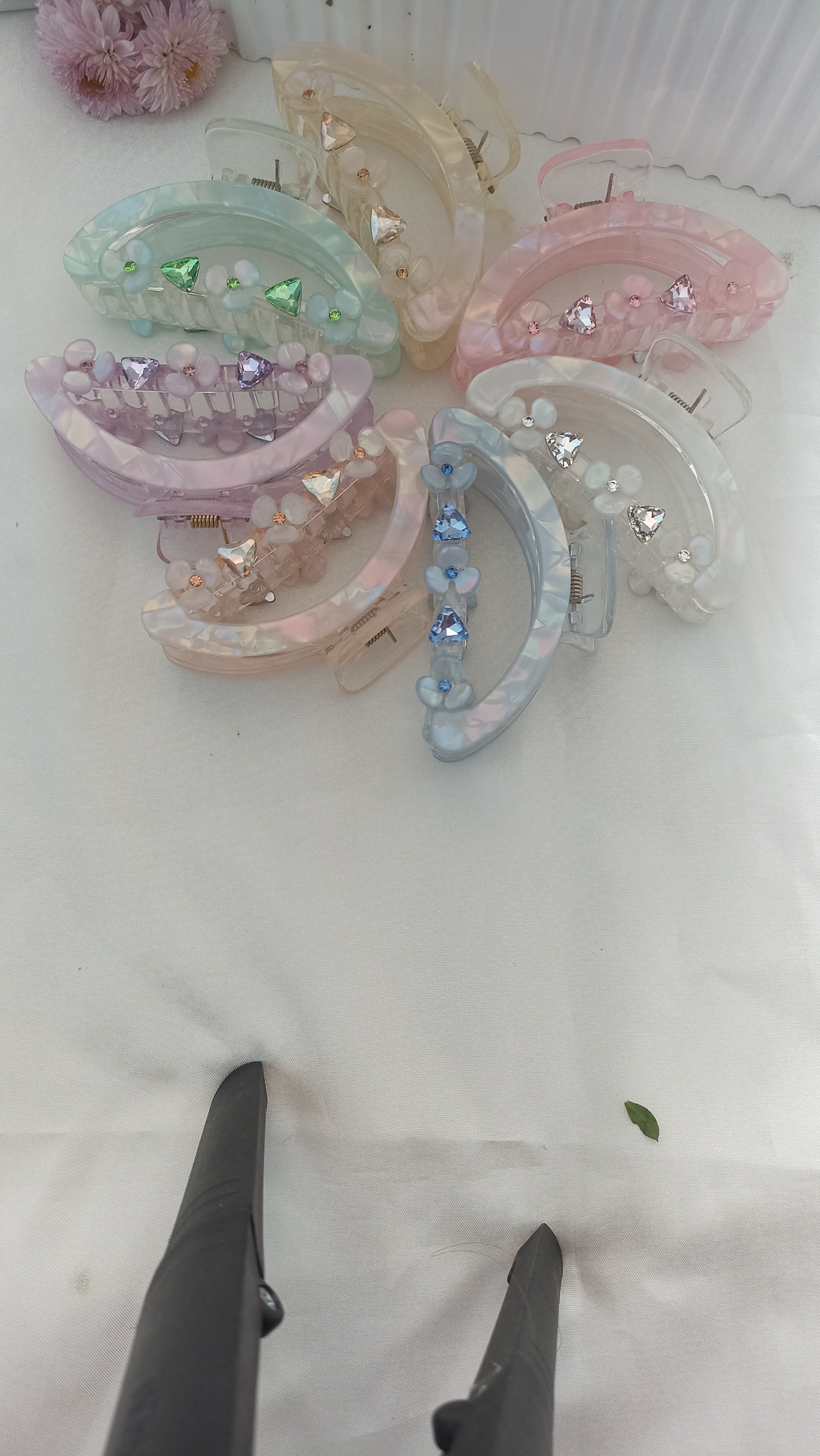 کلیپس شیشه ای گلدار