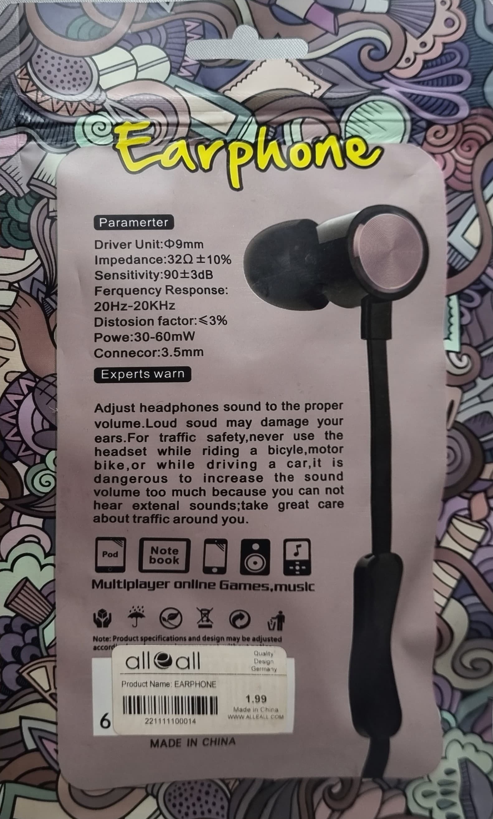 هندزفری سیم دار Yk