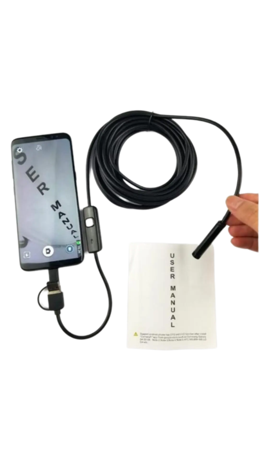 دوربین آندوسکوپی شلنگی شیلنگی چاه لوله صنعتی 5 متر فنری 5MP مگا پیکسل اتوفوکوس مدل MN53