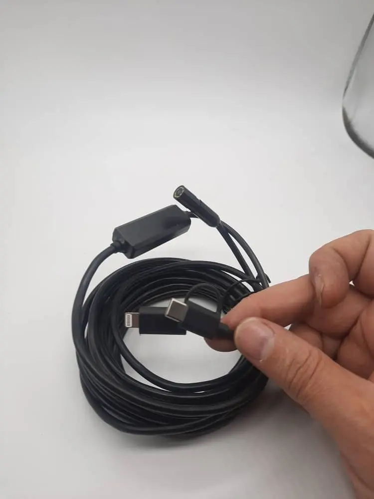 دوربین آندوسکوپی شلنگی شیلنگی چاه لوله صنعتی2متری اپلی Lightning (ios) فنری8MPمگا اتوفوکوس مدل io23