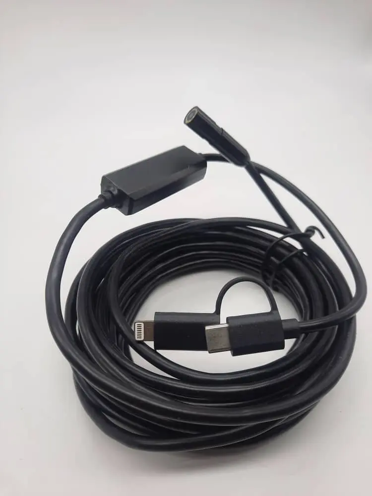 دوربین آندوسکوپی شلنگی شیلنگی چاه لوله صنعتی2متری اپلی Lightning (ios) فنری8MPمگا اتوفوکوس مدل io23