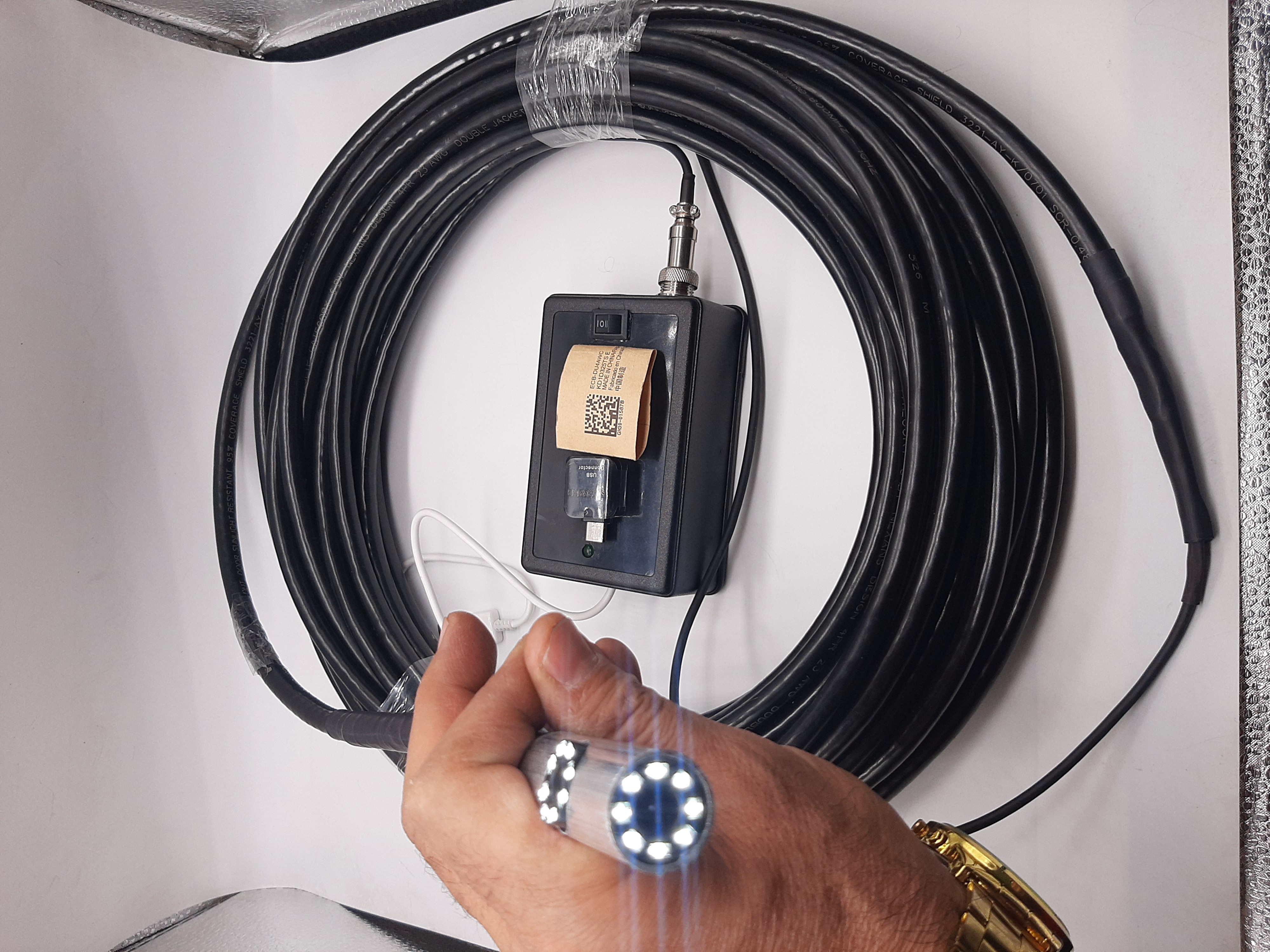 دوربین آندوسکوپی صنعتی شلنگی و بازرسی چاه و لوله 3 دوربینه 100 متری