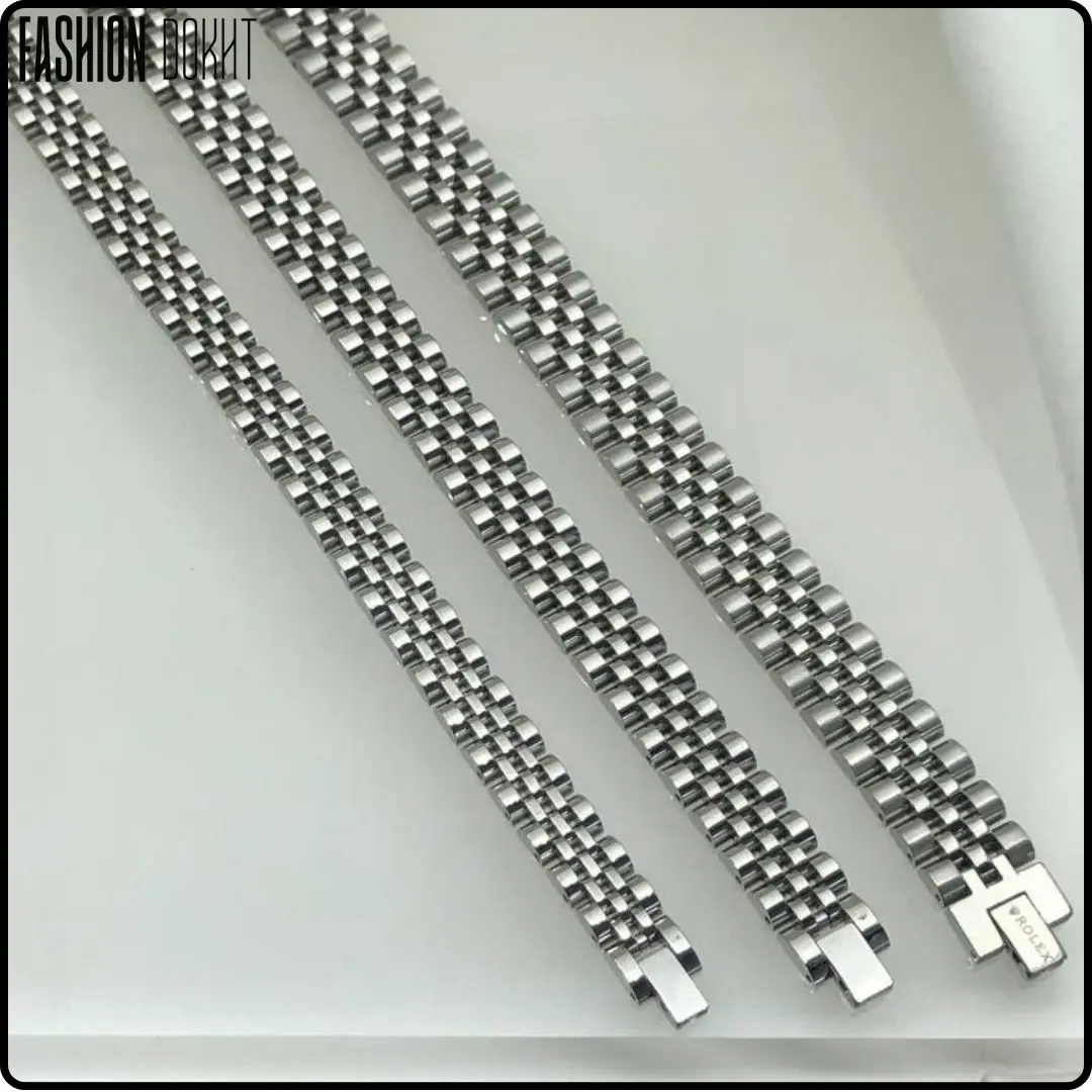 دستبند رولکس مردانه استیل با طراحی مدل بند ساعتی و کیفیت بالا