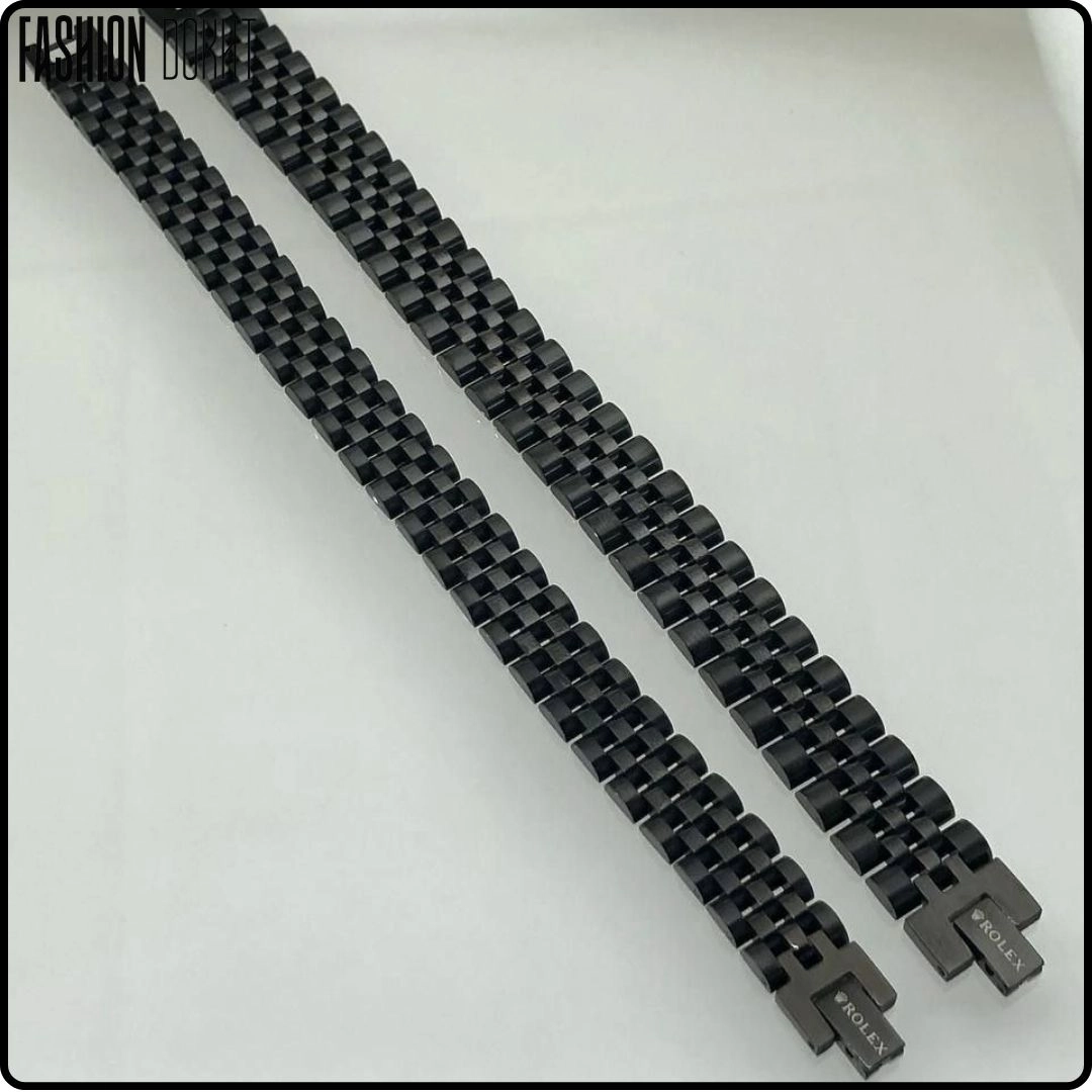 دستبند رولکس مردانه استیل با طراحی مدل بند ساعتی و کیفیت بالا