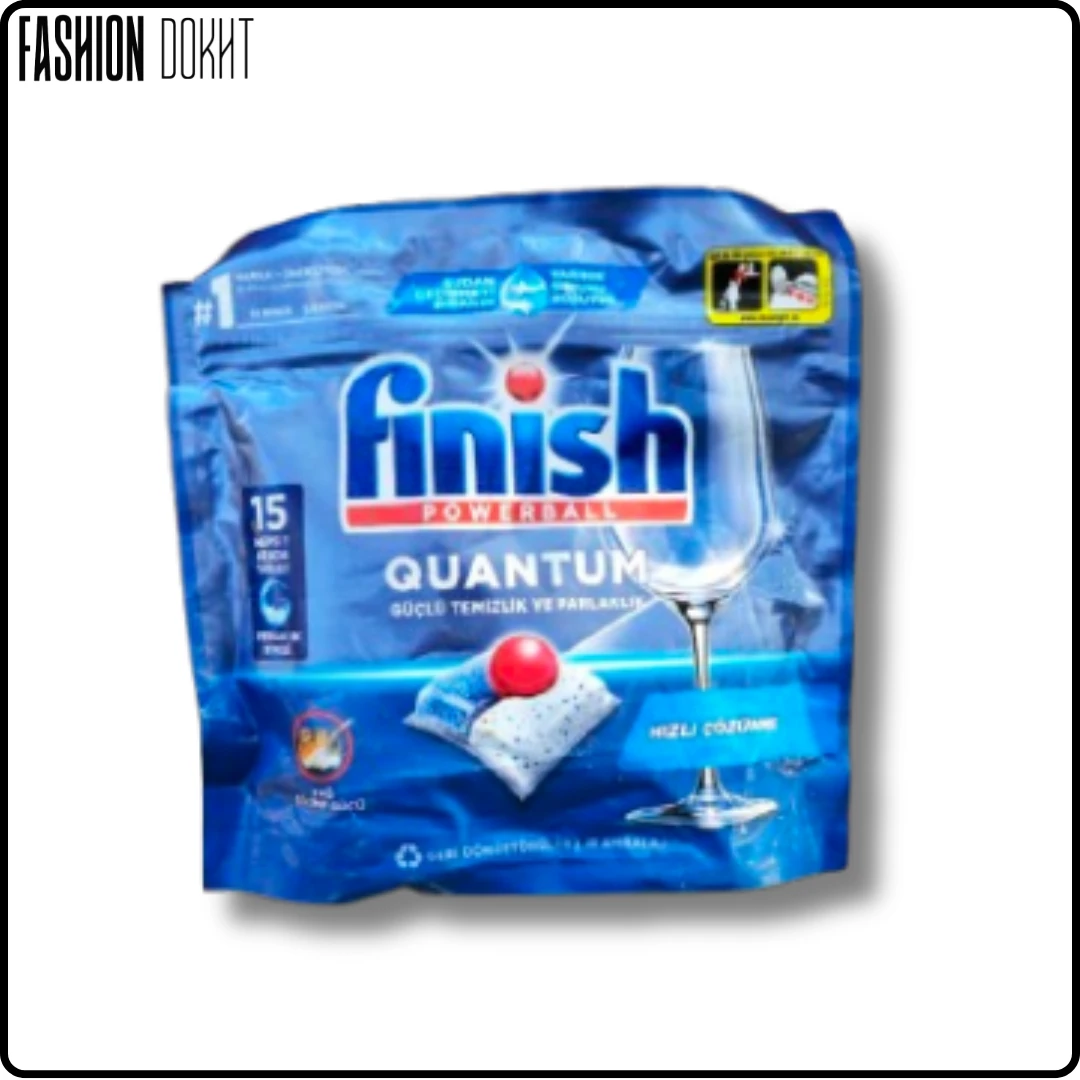تصویر قرص ظرفشویی فینیش کوانتوم 15 عددی - لکه‌زدایی و براق‌کنندگی بی‌نظیر برای ظروف