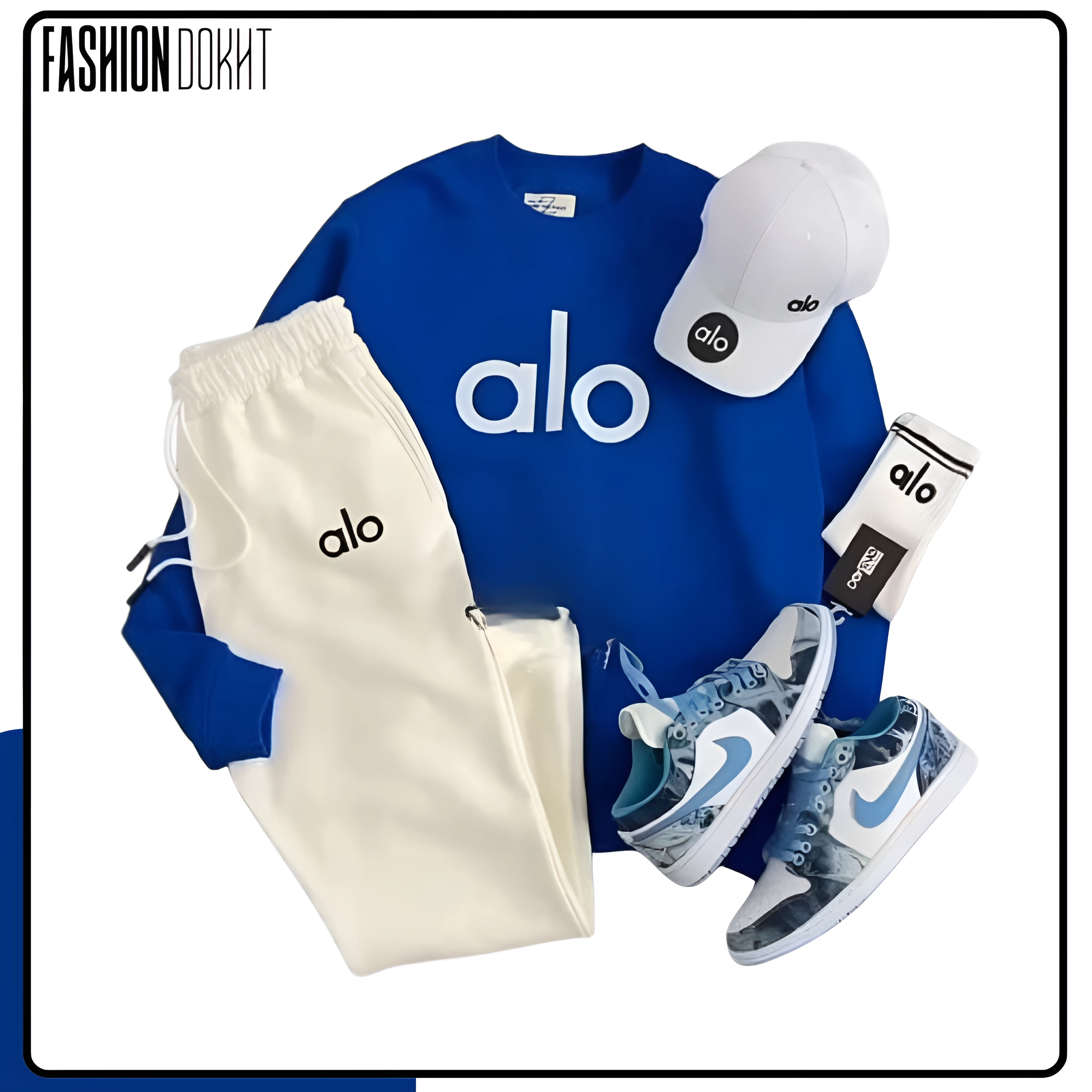 ست هودی، شلوار اسلش و کتونی Alo با طراحی جذاب و کیفیت عالی از فروشگاه فشن دخت.