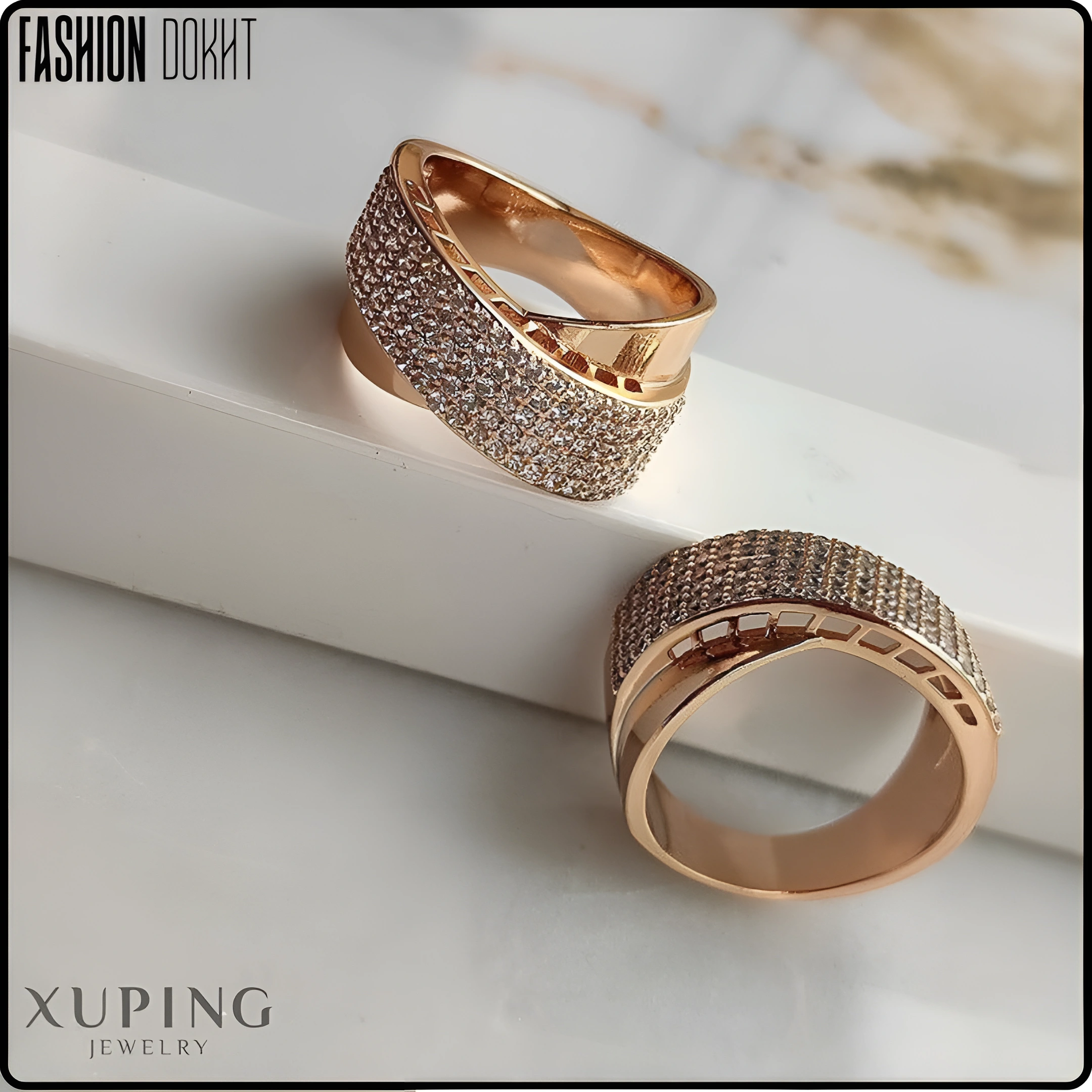 انگشتر نگین‌ دار طرح طلا - برند ژوپینگ - Xuping