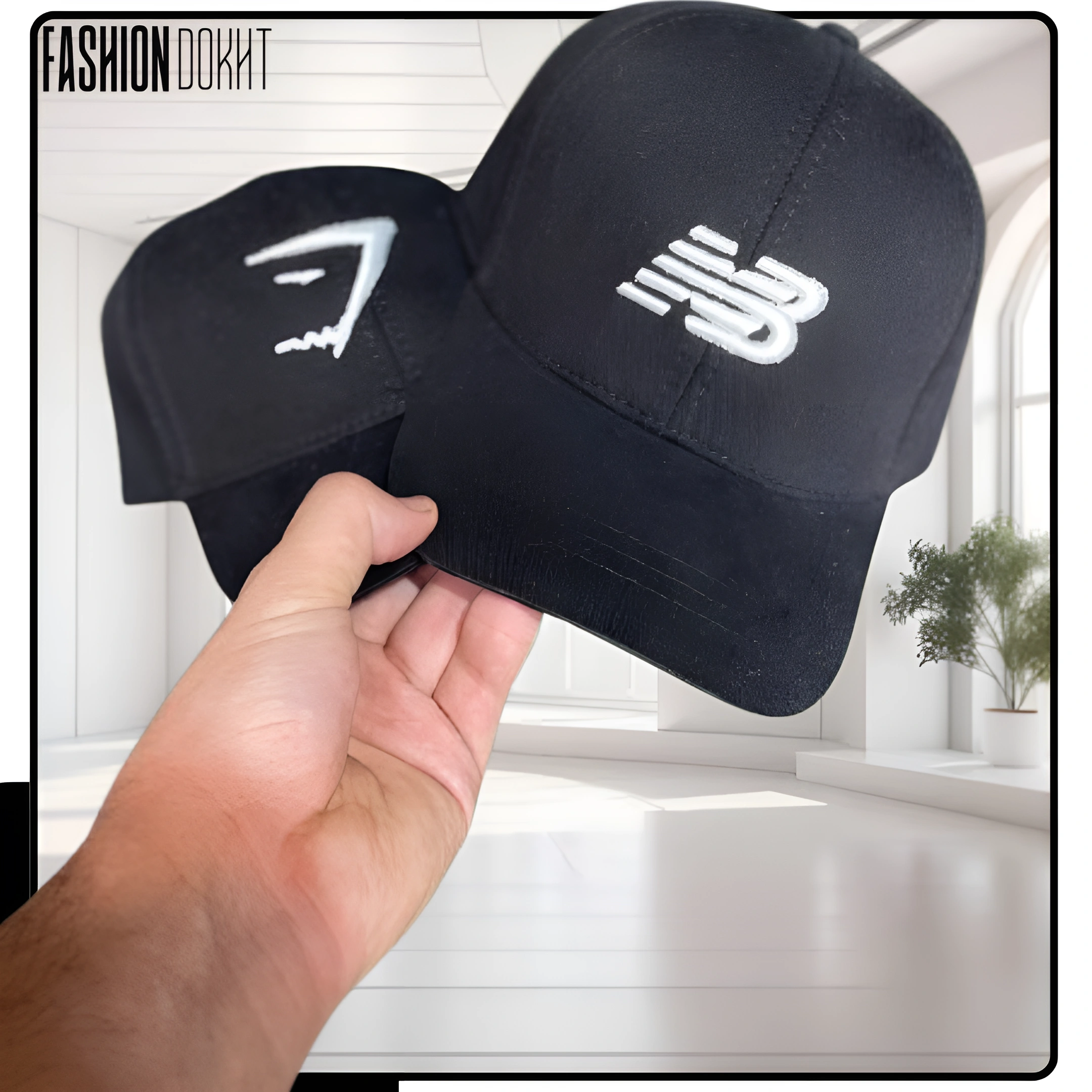 كَپ طرح نیو بالانس و جیم شارک کتان پنبه‌ای