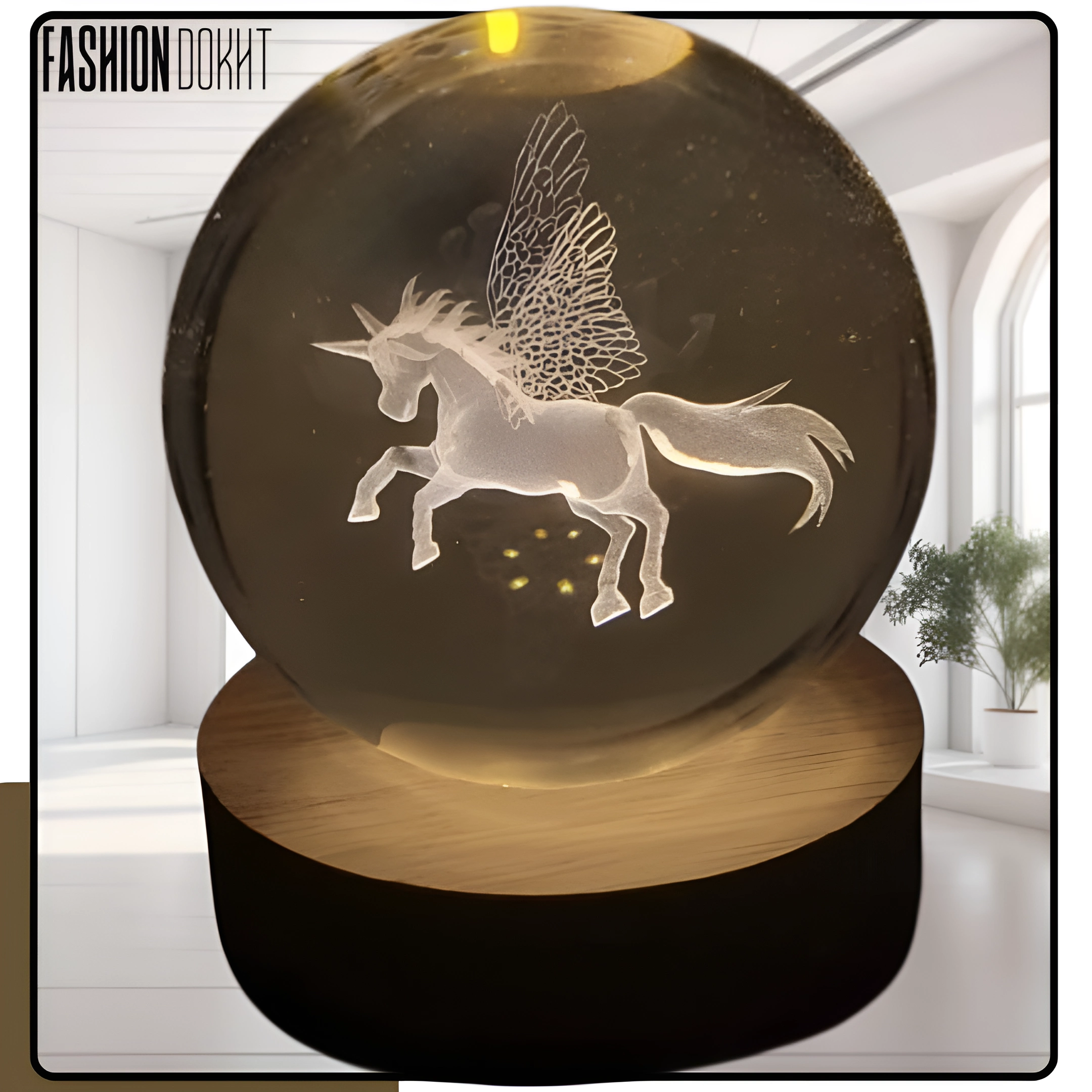 گوی دکوری طرح یونیکورن برای دکوراسیون، فنگ شویی و تزئینات خانه و دفتر کار