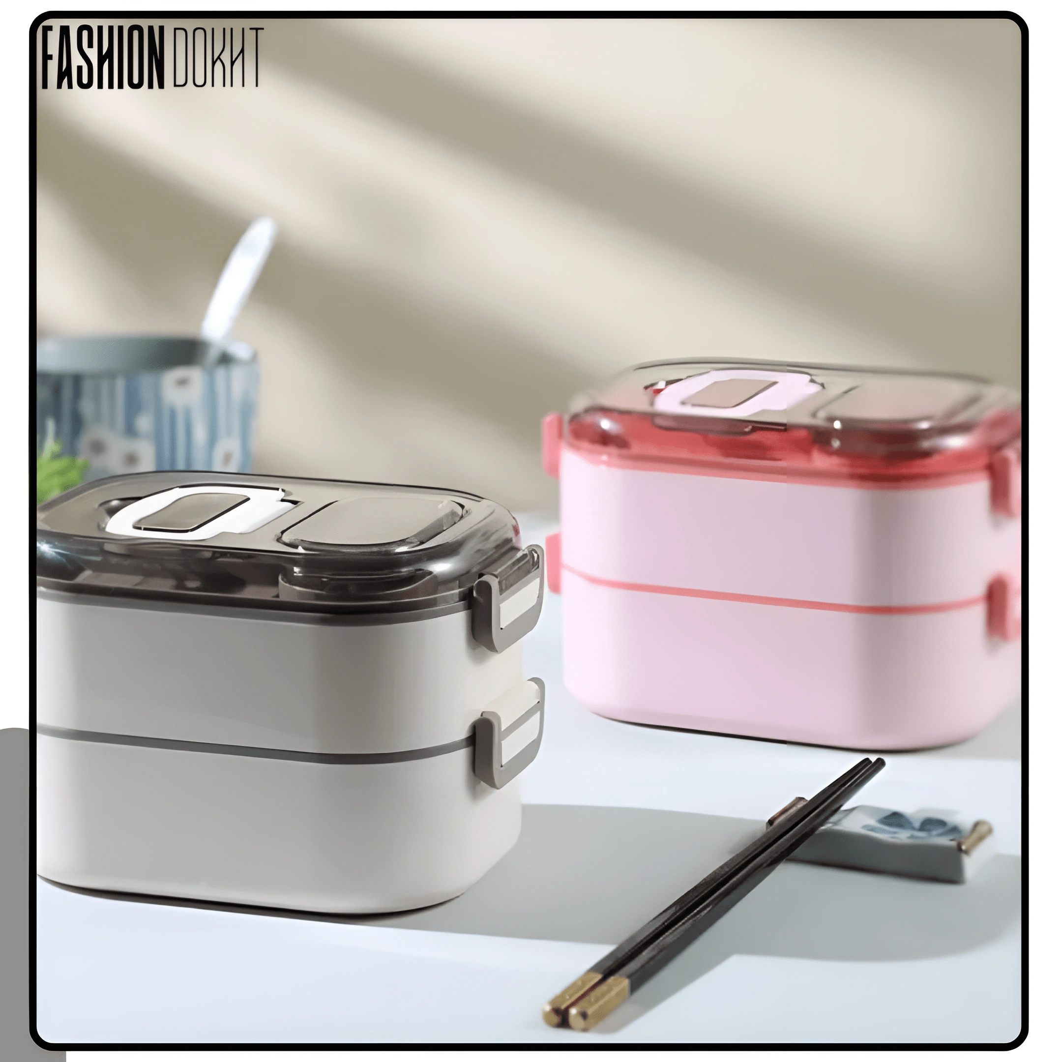 لانچ باکس مینیمال طرح اسمگ دو مدل یک‌طبقه و دو‌طبقه، مناسب برای استفاده در ماکروفر – فشن دخت.