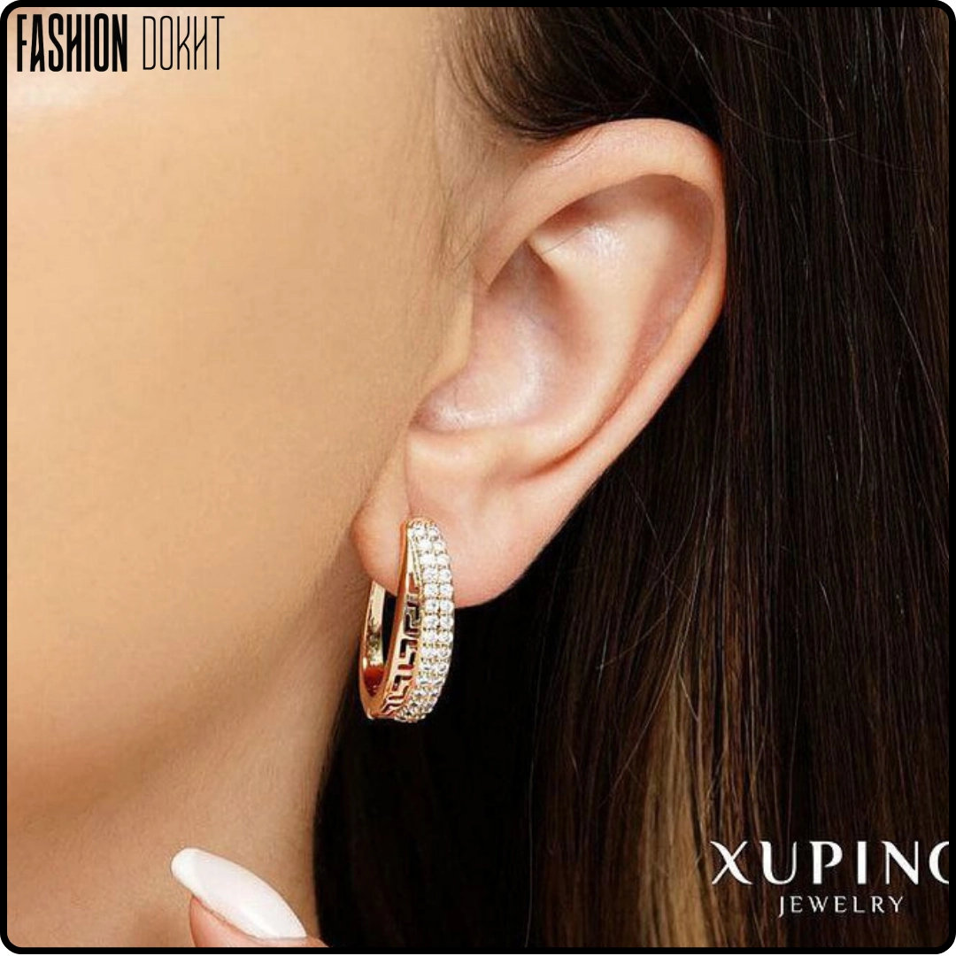 گوشواره حلقه‌ای ورساچه برند ژوپینگ - کد EX01