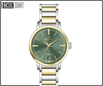 ساعت زنانه اوماکس مسترپیس مدل ML42TKTI - صفحه سبز یشمی با قاب استیل طلایی - محصول سوئیس