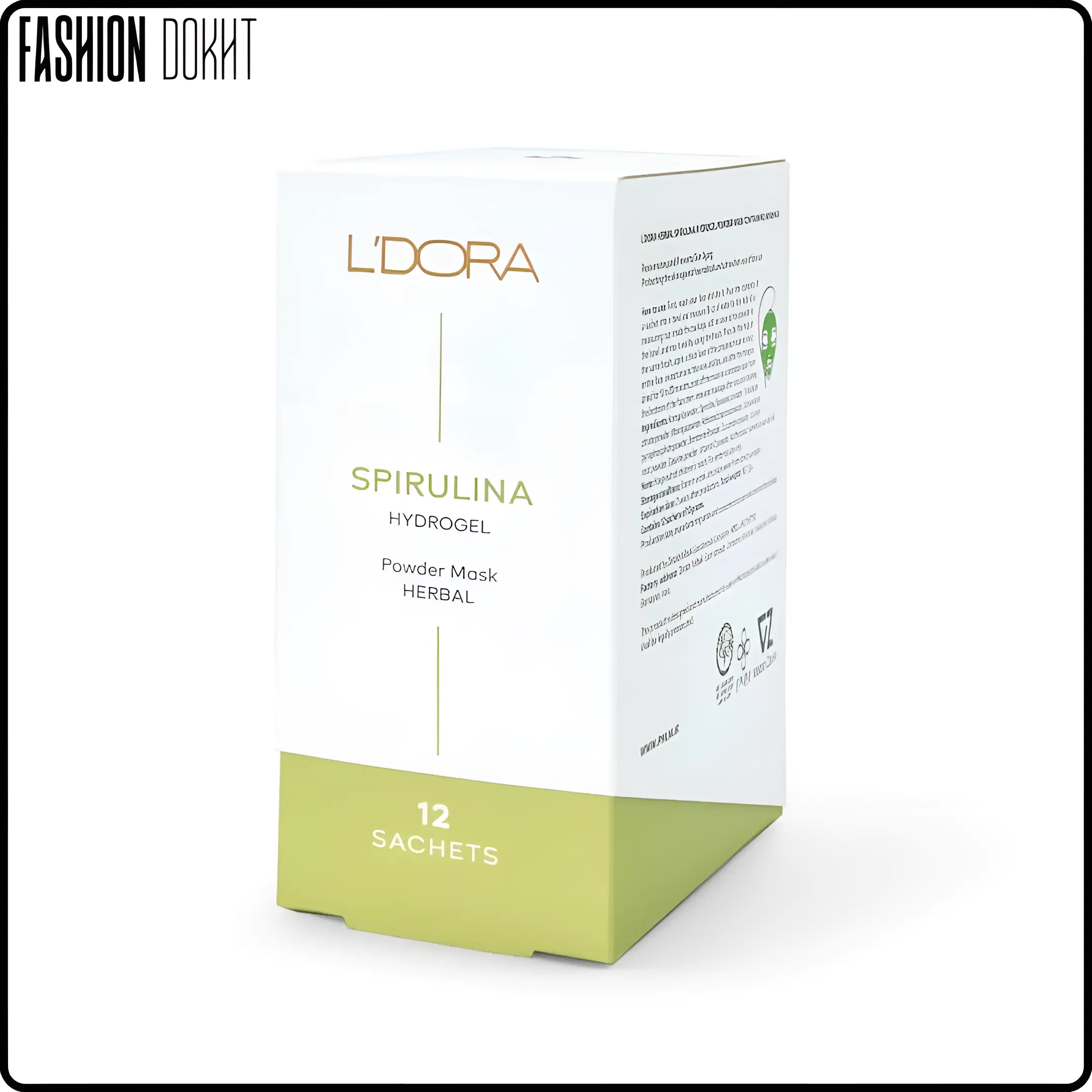 ماسک پودری اسپیرولینا هیدروژلی حاوی مورینگا لدوراهربال جعبه 12 عددی