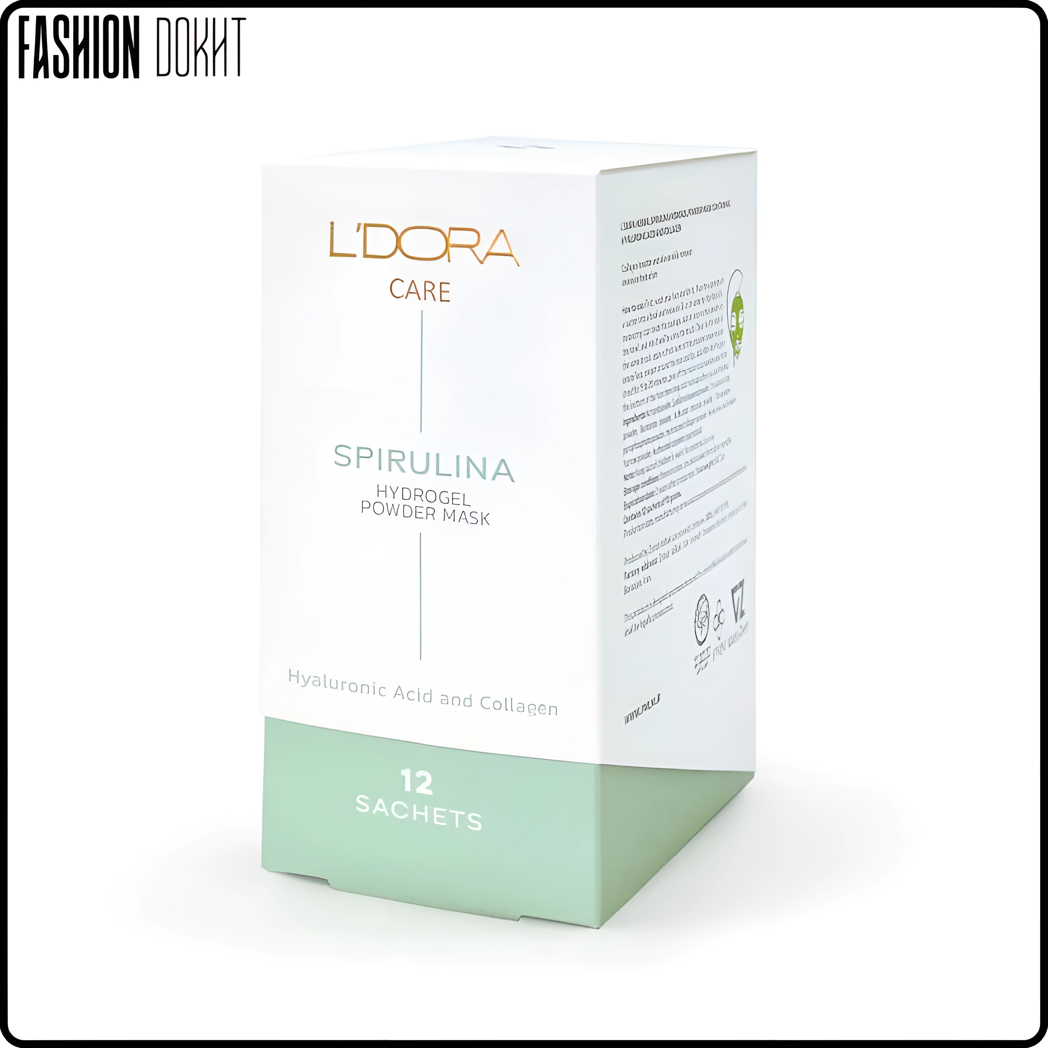 ماسک پودری اسپیرولینا هیدروژلی حاوی هیالورونیک اسید و کلاژن 12 عددی