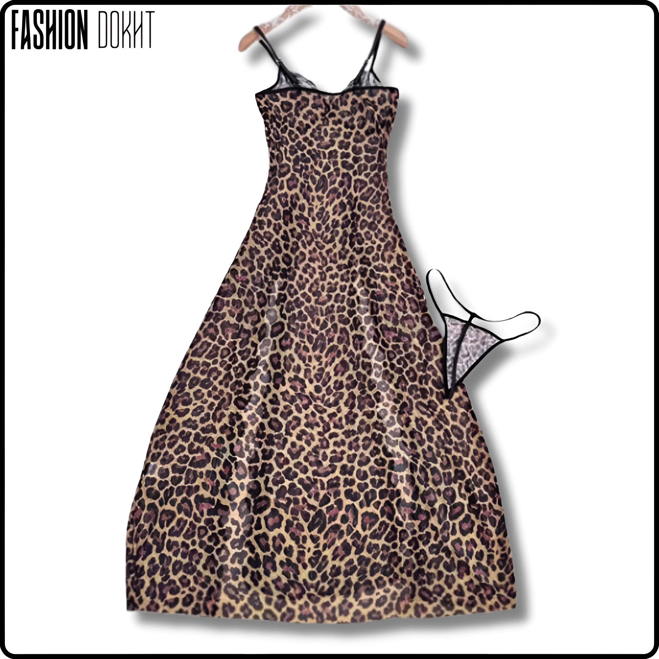 لباس خواب فانتزی بلند فنر دار - پلنگی