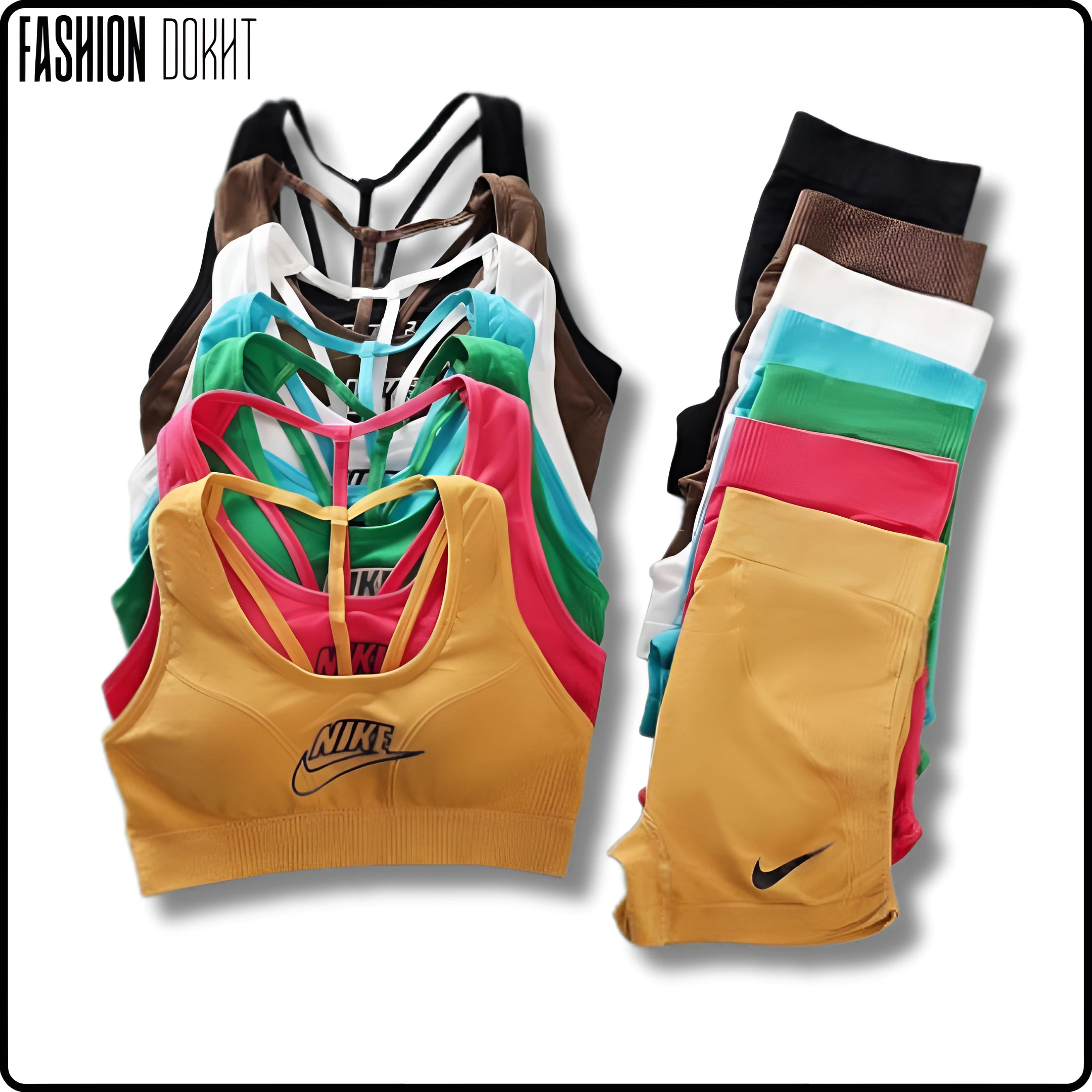 ست ورزشی نایکی زنانه فری سایز تا 42 - رنگ‌های متنوع، پارچه تنفس‌پذیر و ضدعرق