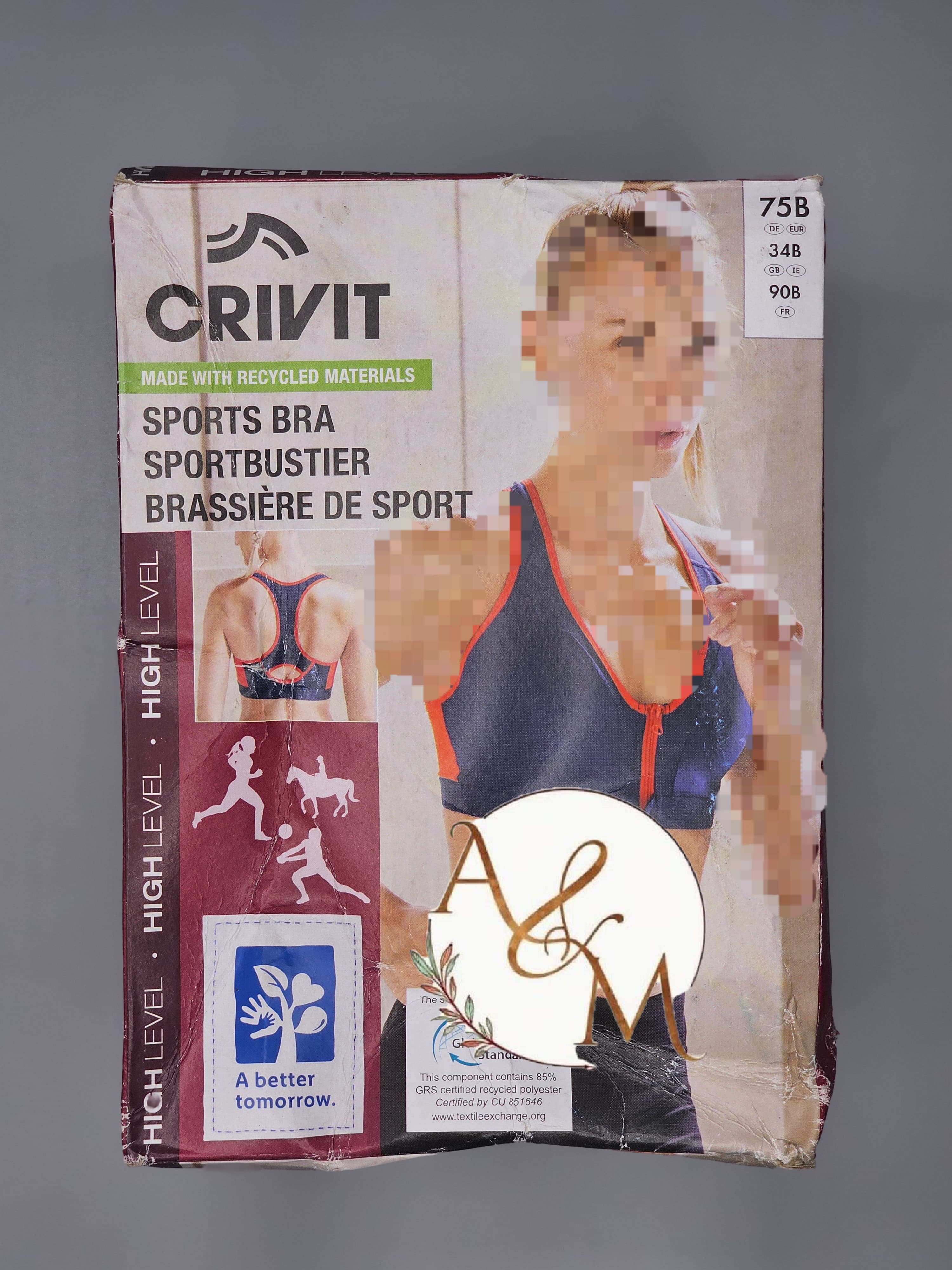 نیم تنه ورزشی (تاپ ورزشی) جلو زیپ دار خارجی برند کریویت(crivit) وارداتی