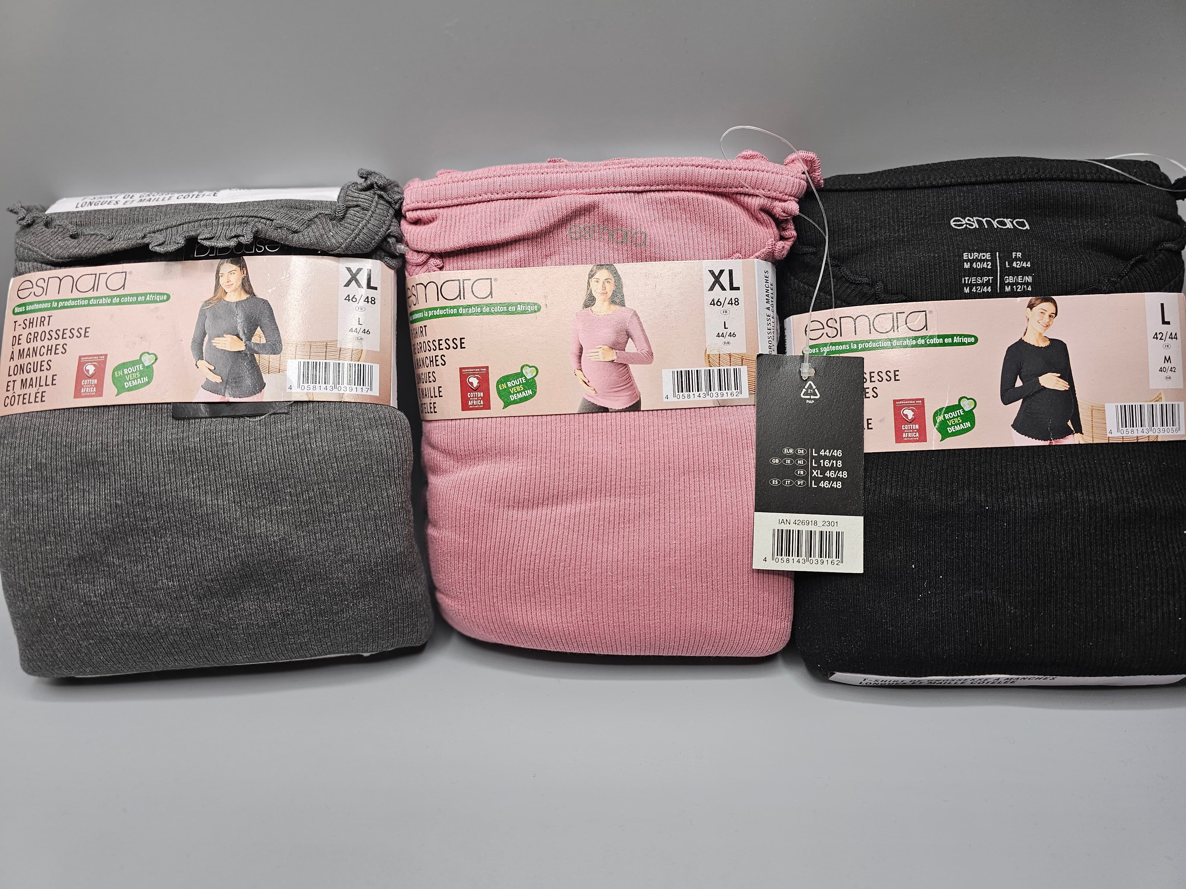 بلوز آستین بلند کبریتی دوره بارداری خارجی برند اسمارا(esmara) وارداتی