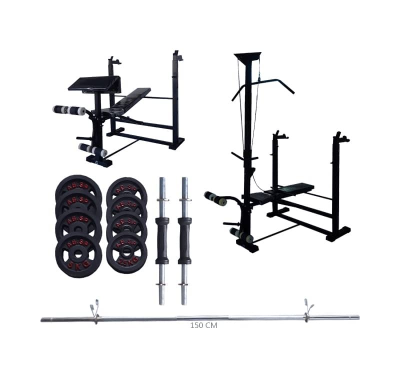 دستگاه بدنسازی 40 کاره خانگی پروفیل 60 در ۶۰ + وزنه+ هالتر+