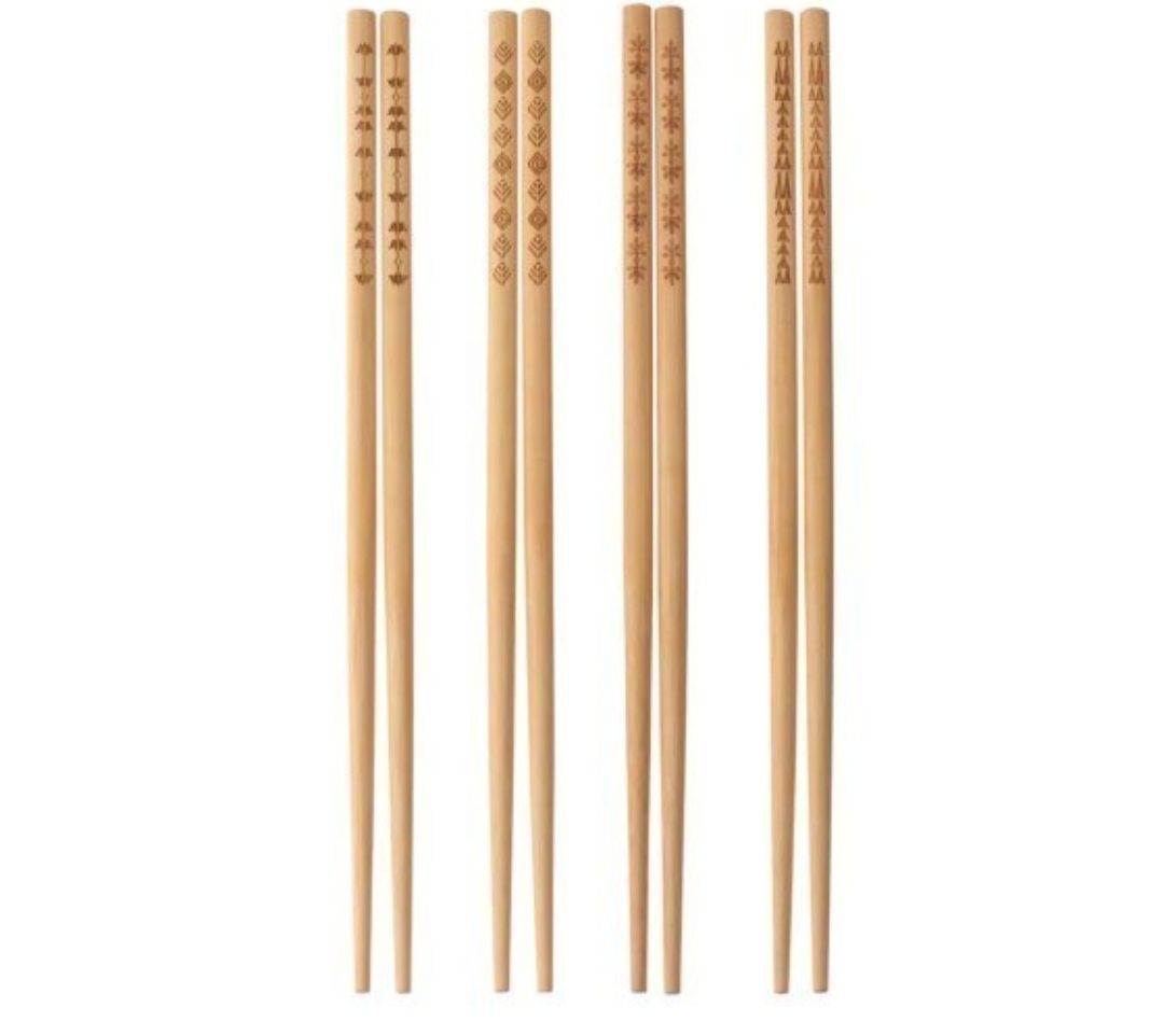 چاپستیک بامبو ۲ عددی مدل ۶۰۶ برای غذاهای آسیایی و رستوران‌ها
