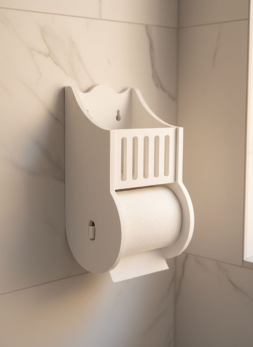 شلف دیواری جای دستمال رولی کوچک ضد آب پی وی سی