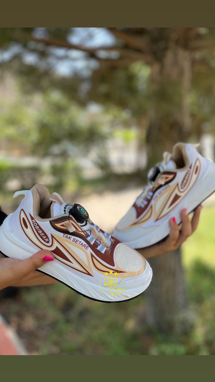 کتونی بچگانه دیسکی هوکا کتونی پسرانه و دخترانه جدید رنگ کرم