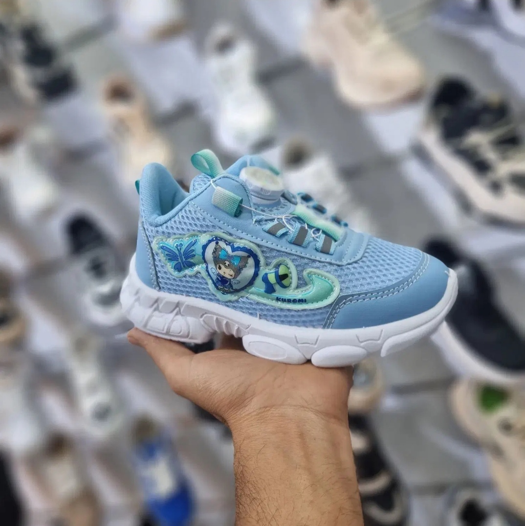 کتونی چراغدار کرومی بچگانه کتونی دخترانه بنددیسکی سایز۳۱تا۳۵