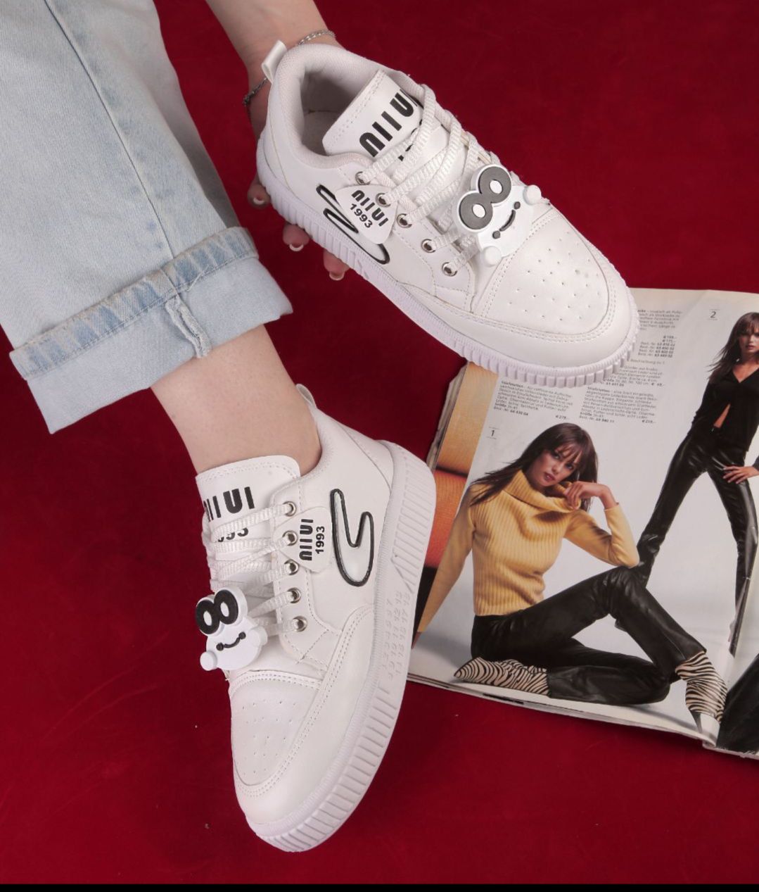 ونس زنانه جدید وپرفروش قورباغه ای ونس دخترانه رنگ سفید