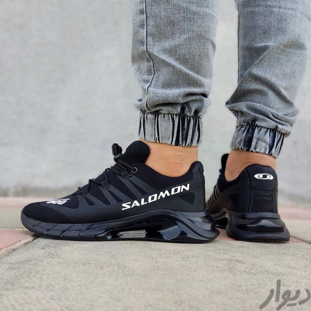 کتونی سالامون زیره تونلی سفید و مشکی solomon