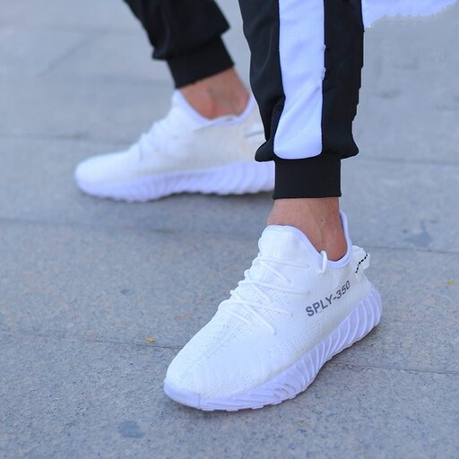 کتونی جورابی یزی 350 مردانه رنگ سفید yeezy 350 adidas