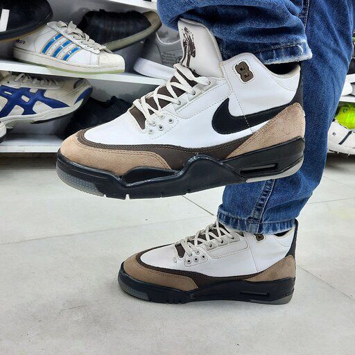 کتونی جردن ایر فلایت سفید مشکی JORDAN FLIGHT  جدید و حراج