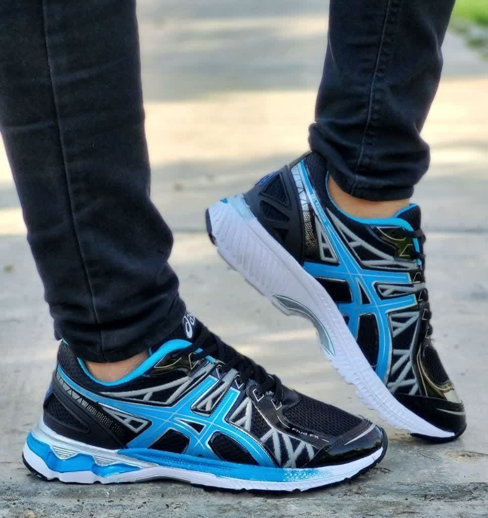 کتونی آسیکس مردانه مدل ورزشی رنگ مشکی آبی جدید و ترند