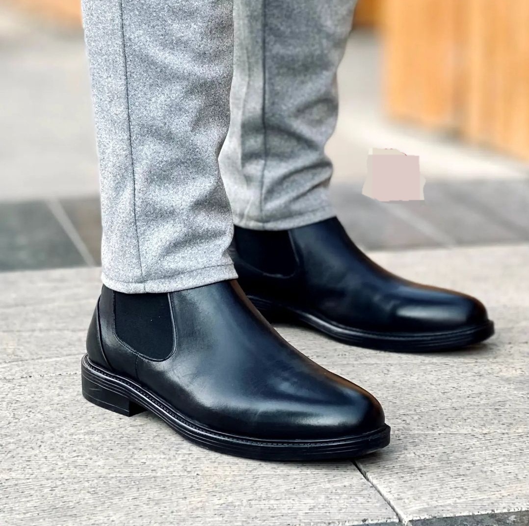 کفش نیم بوت مردانه مدل چلسی طرح ساده