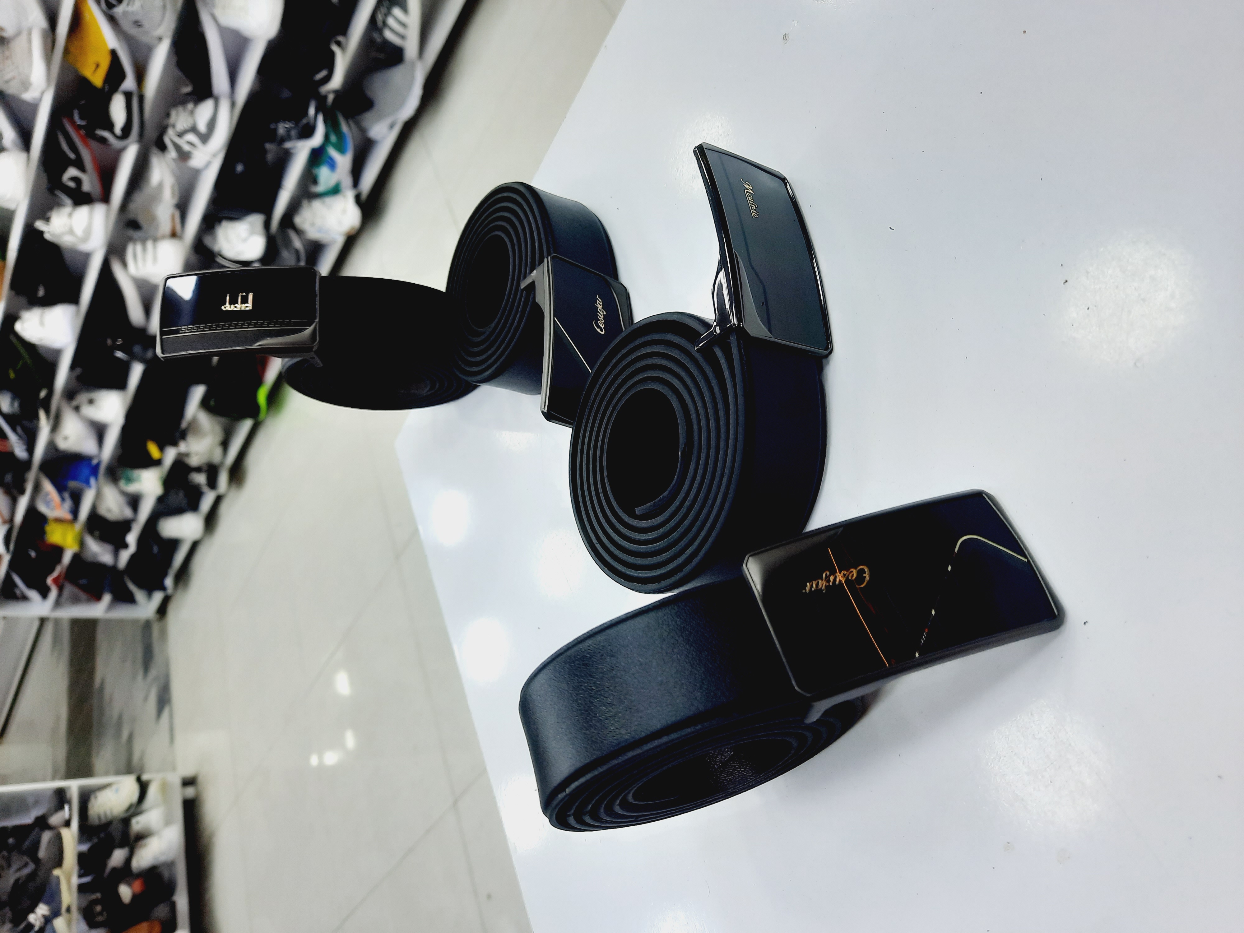 کمربند مردانه مجلسی سگگ اعلا پلاکی برند رنگ مشکی