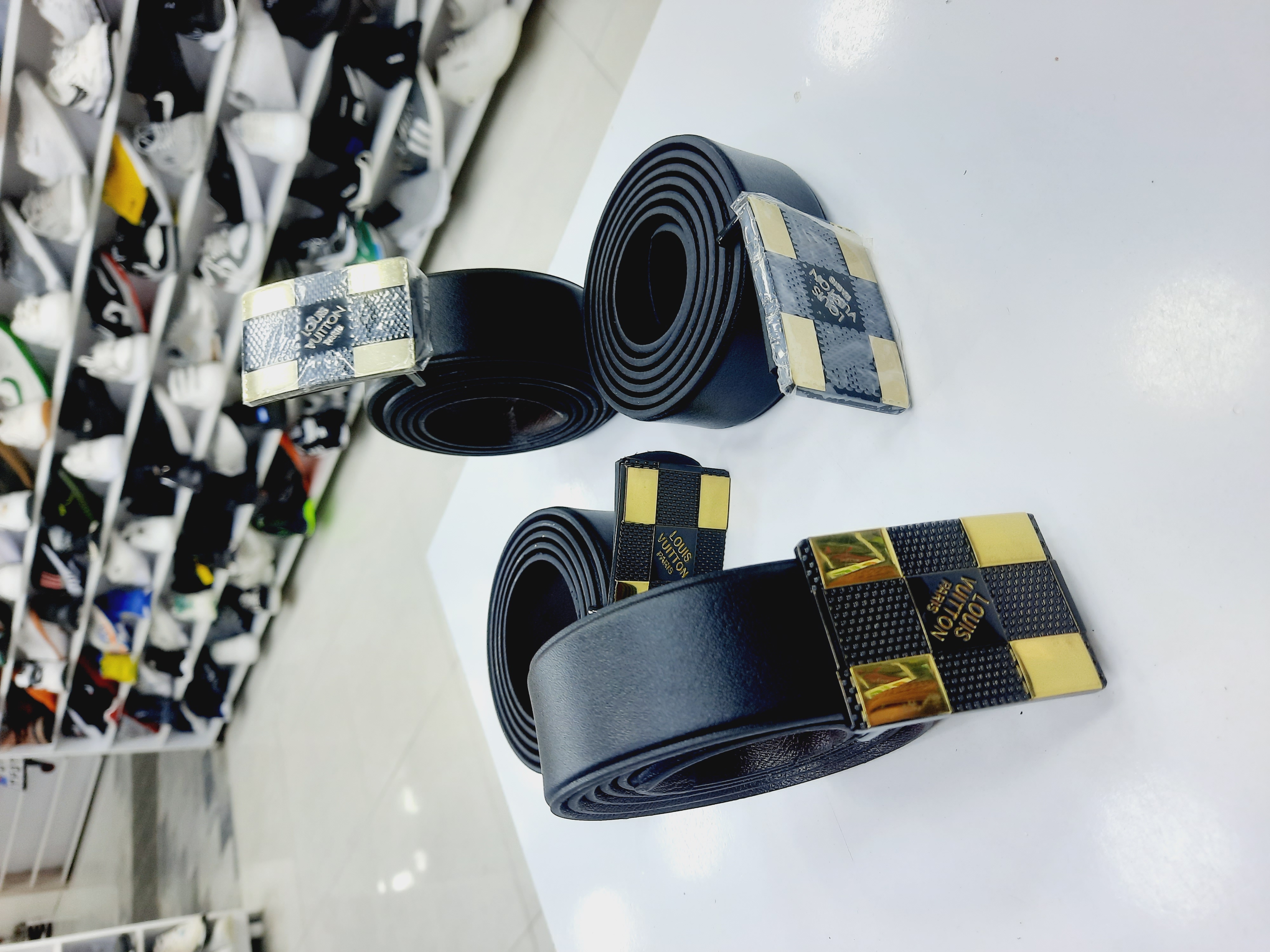 کمربند مردانه پلاکی سگگ مستطیلی برند رنگ مشکی