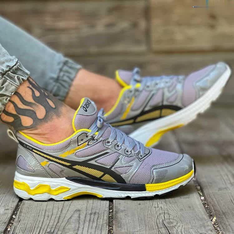 کتانی روزمره آسیکس مردانه و زنانه جدید و ترند رنگ طوسی زرد