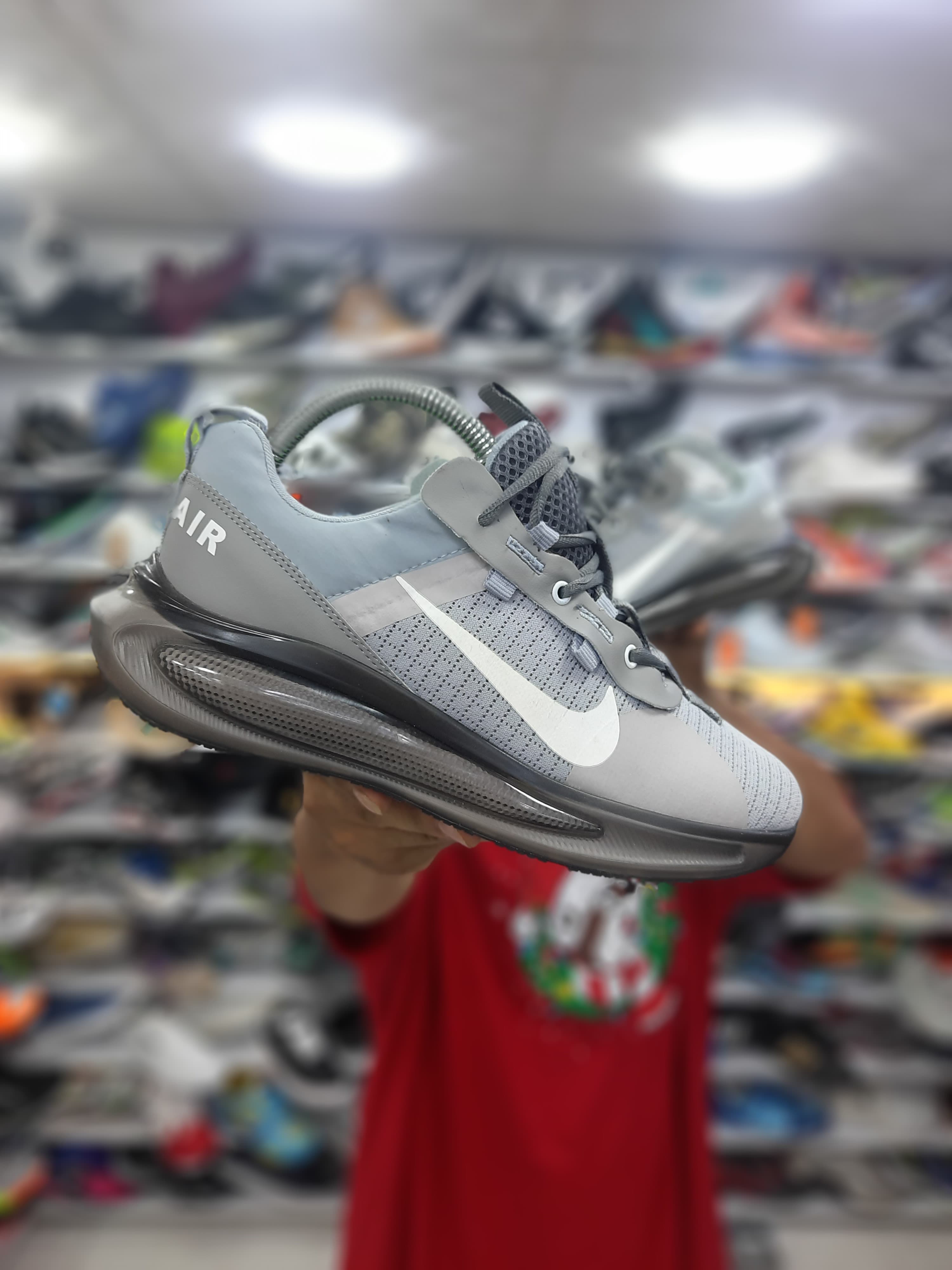 کتونی نایک ایر مردانه کپسولی رنگ طوسی مشکی