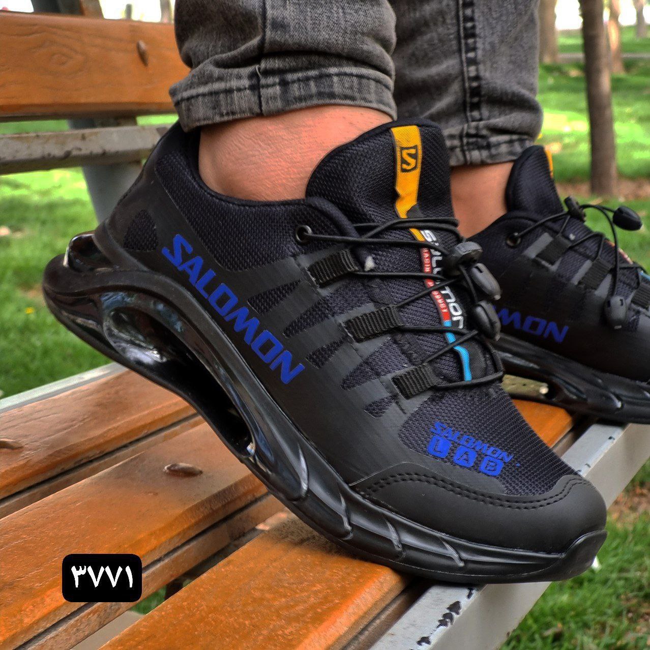 کتونی سالامون مردانه زیره تونلی رنگ مشکی آبی جدید وترند SALOMON