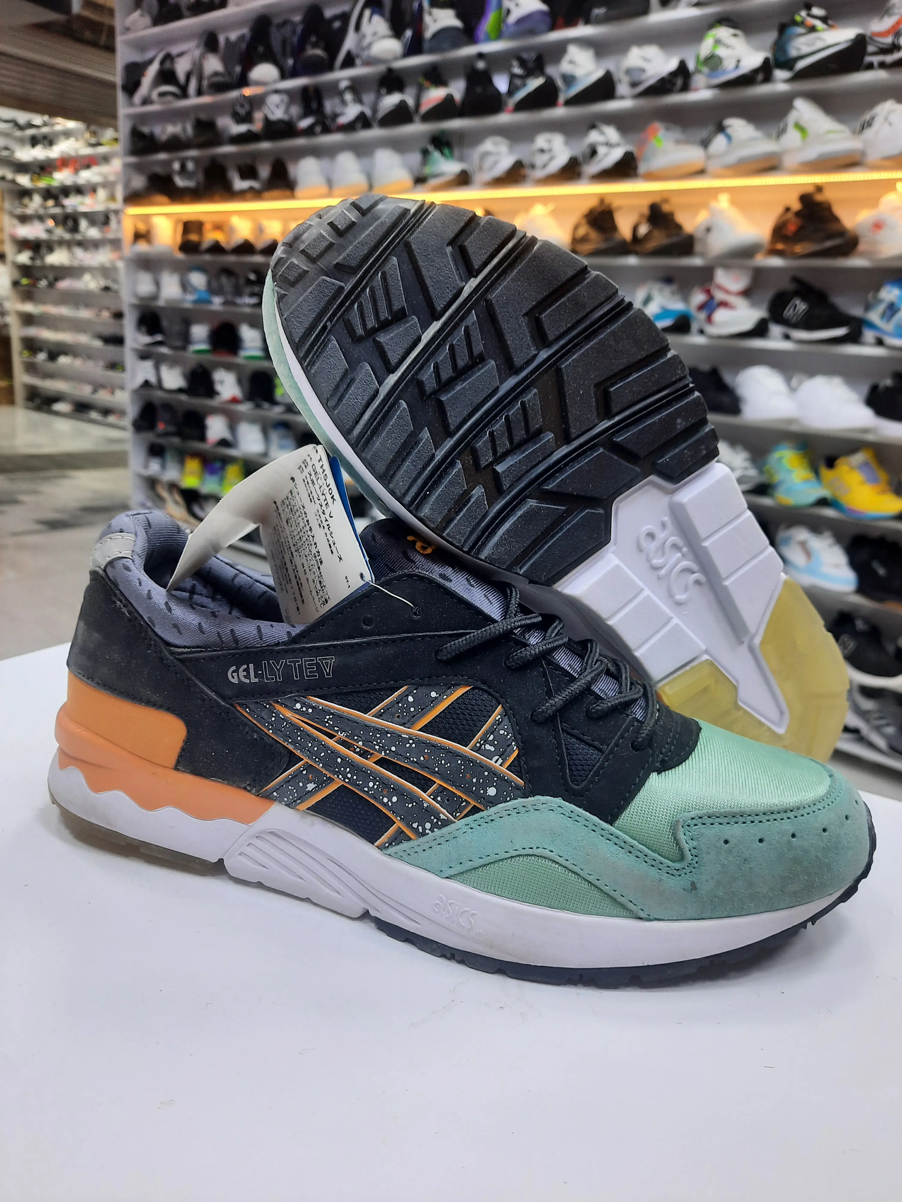 کتونی آسیکس خارجی کلاسیک سبز مشکی نارنجی زنانه و مردانه GEL_LITE V (ویتنامی)