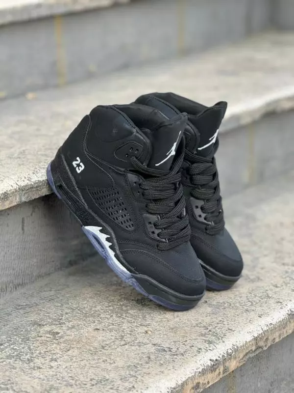 کتونی جردن 5  رترو مردانه مشکی تمام تکسایز 42