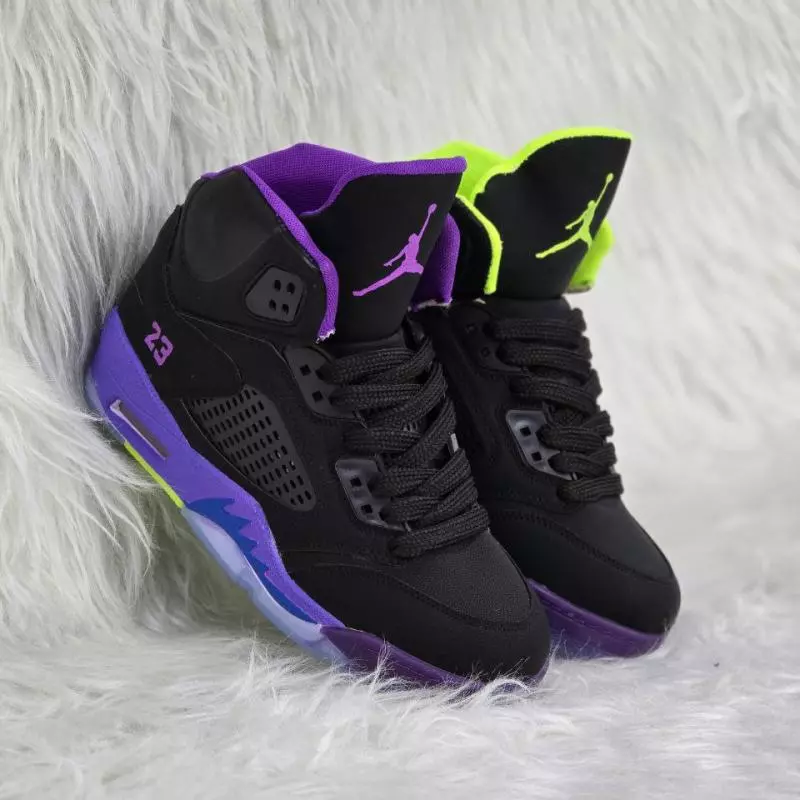 کتونی جردن 5 رترو مردانه مشکی بنفش جدید و ترند (ارسالت رایگانه) تک سایز 41